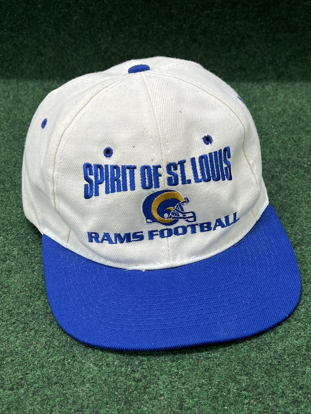 NFL × Vintage Vintage 90s St Louis Rams Two Tone Snap Back Hat Size ONE SIZE - 1 Thumbnail