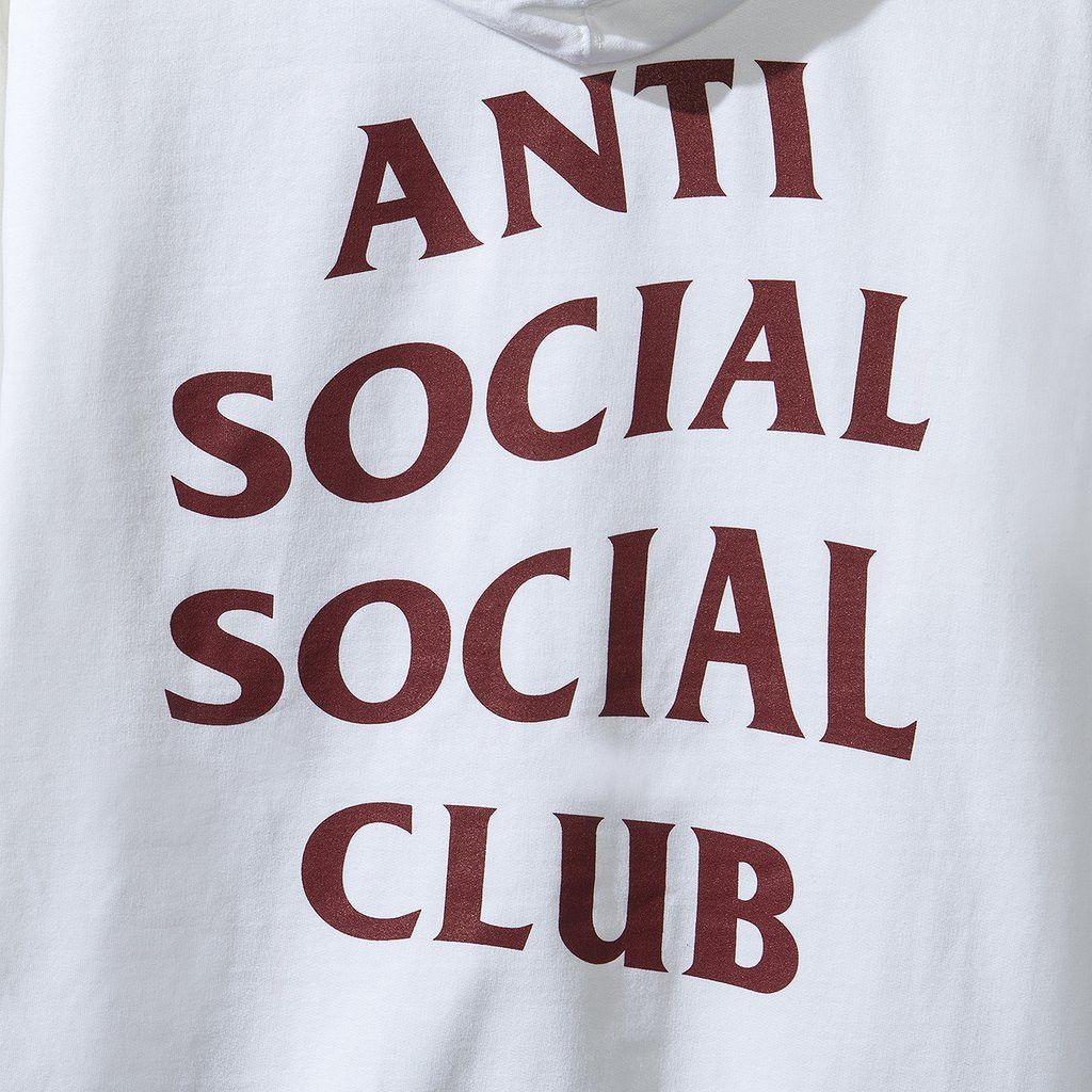Anti Social Social Club DS ASSC maroon logo Smoke and Mirrors White Hoodie in Hand Size US XL / EU 56 / 4 - 3 Thumbnail