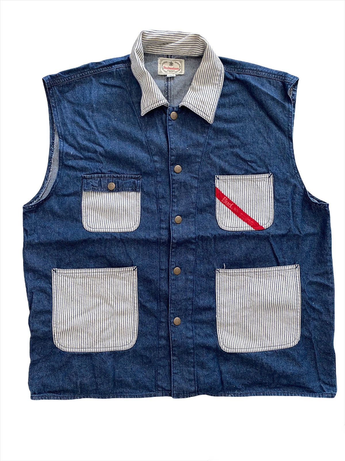 Blue Blue Japan × Budweiser × Vintage Vintage Budweiser Vest Pachwork nice designer Size US L / EU 52-54 / 3 - 3 Thumbnail
