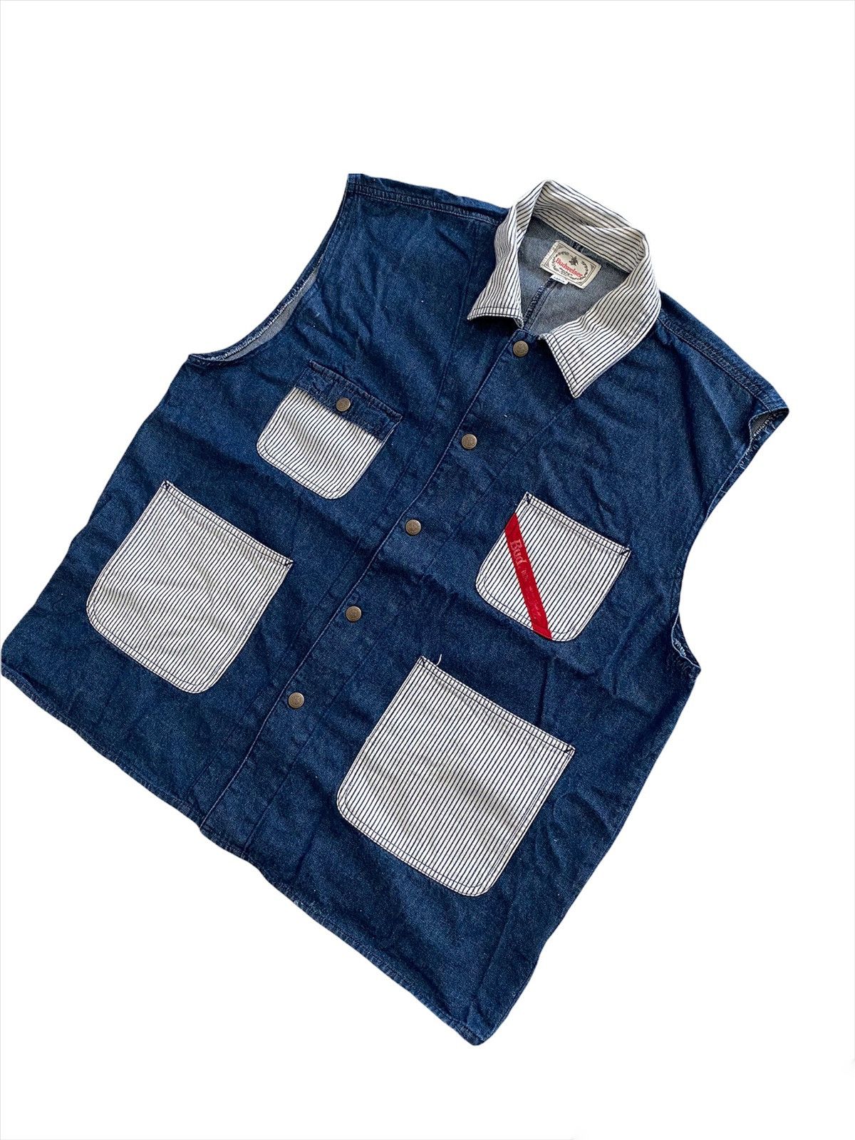 Blue Blue Japan × Budweiser × Vintage Vintage Budweiser Vest Pachwork nice designer Size US L / EU 52-54 / 3 - 1 Thumbnail