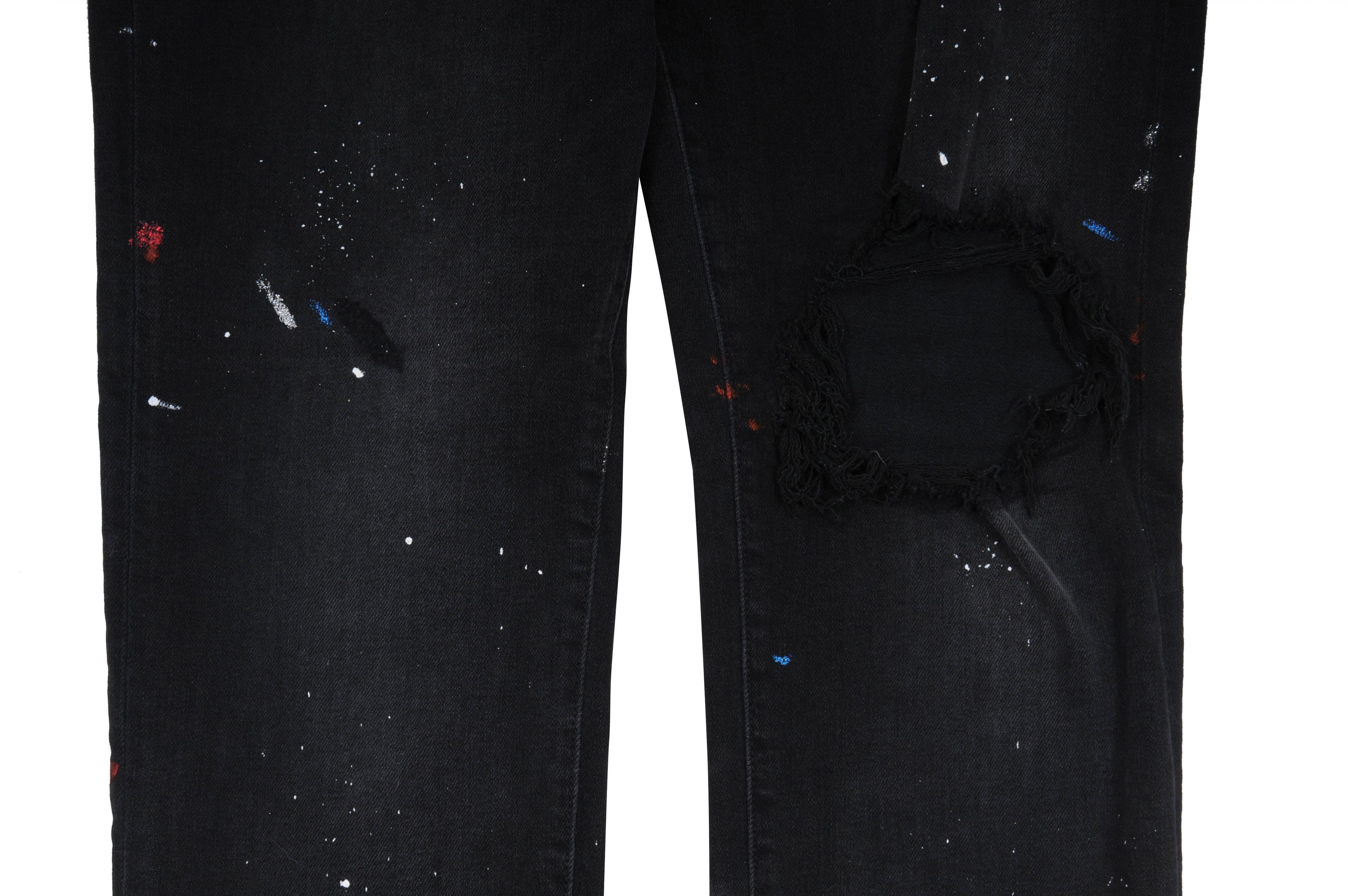 Amiri Paint Splatter Broken Knee Blowout Distressed Skinny Jeans Size US 36 / EU 52 - 2 Thumbnail