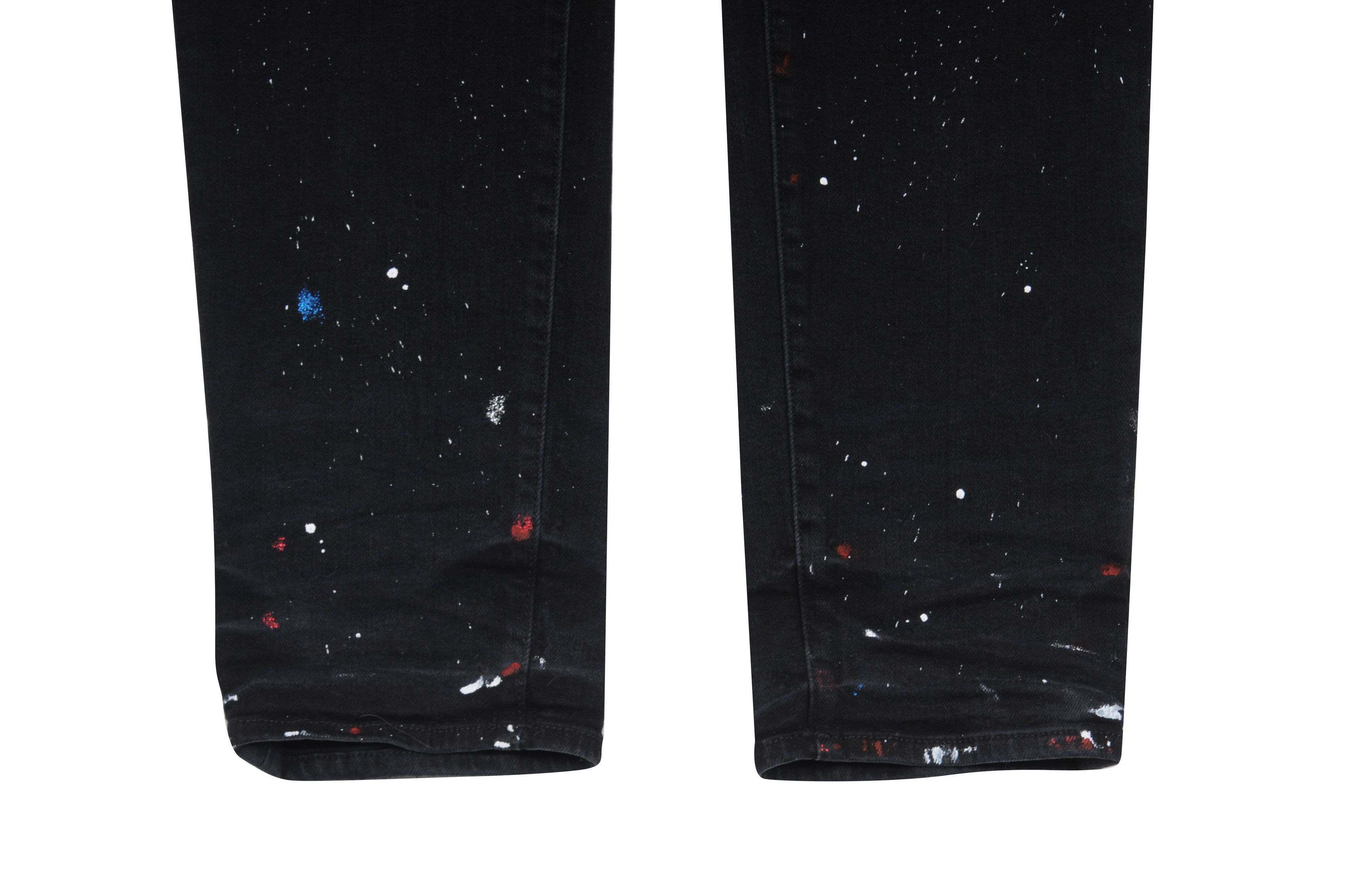 Amiri Paint Splatter Broken Knee Blowout Distressed Skinny Jeans Size US 36 / EU 52 - 3 Thumbnail