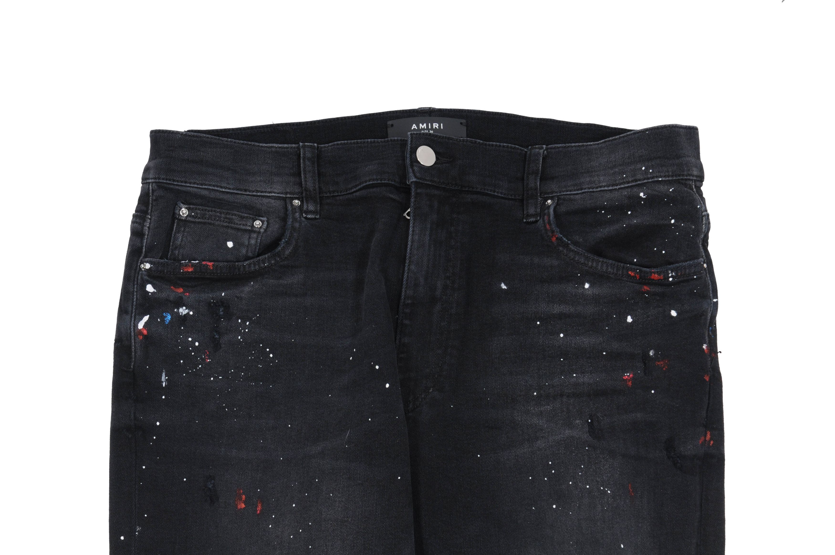 Amiri Paint Splatter Broken Knee Blowout Distressed Skinny Jeans Size US 36 / EU 52 - 4 Thumbnail