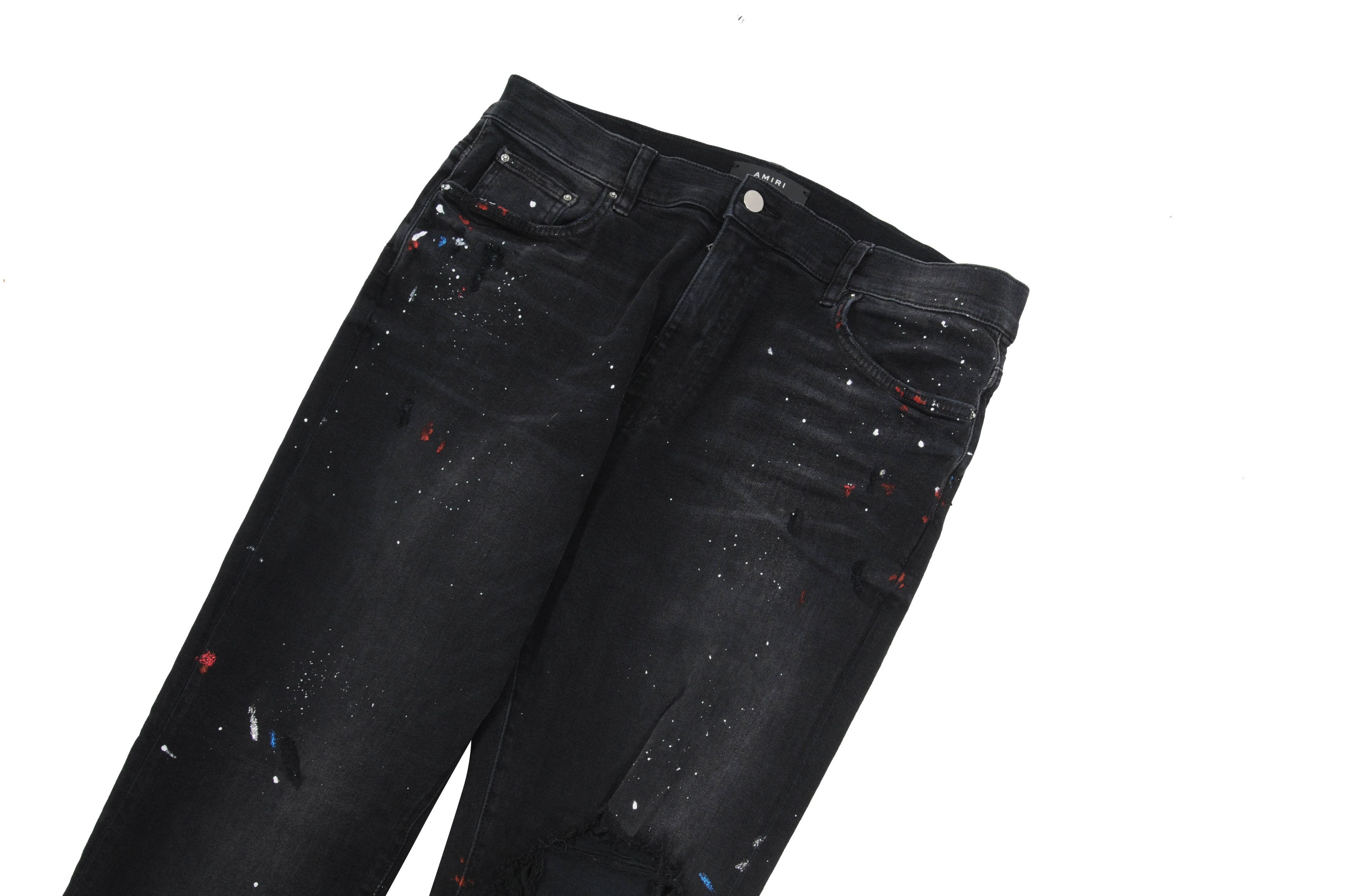 Amiri Paint Splatter Broken Knee Blowout Distressed Skinny Jeans Size US 36 / EU 52 - 5 Thumbnail