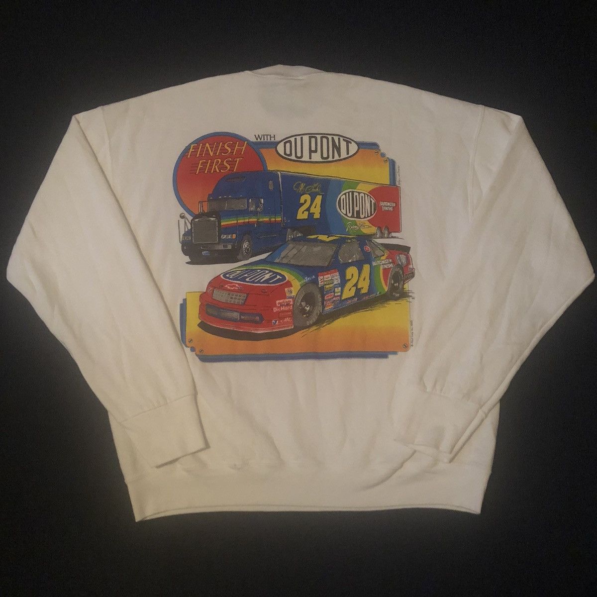 NASCAR Vintage 1993 NASCAR Jeff Gordon Finish First DuPont Crewneck Size US L / EU 52-54 / 3 - 2 Thumbnail