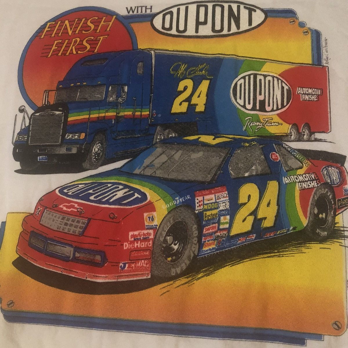 NASCAR Vintage 1993 NASCAR Jeff Gordon Finish First DuPont Crewneck Size US L / EU 52-54 / 3 - 4 Thumbnail