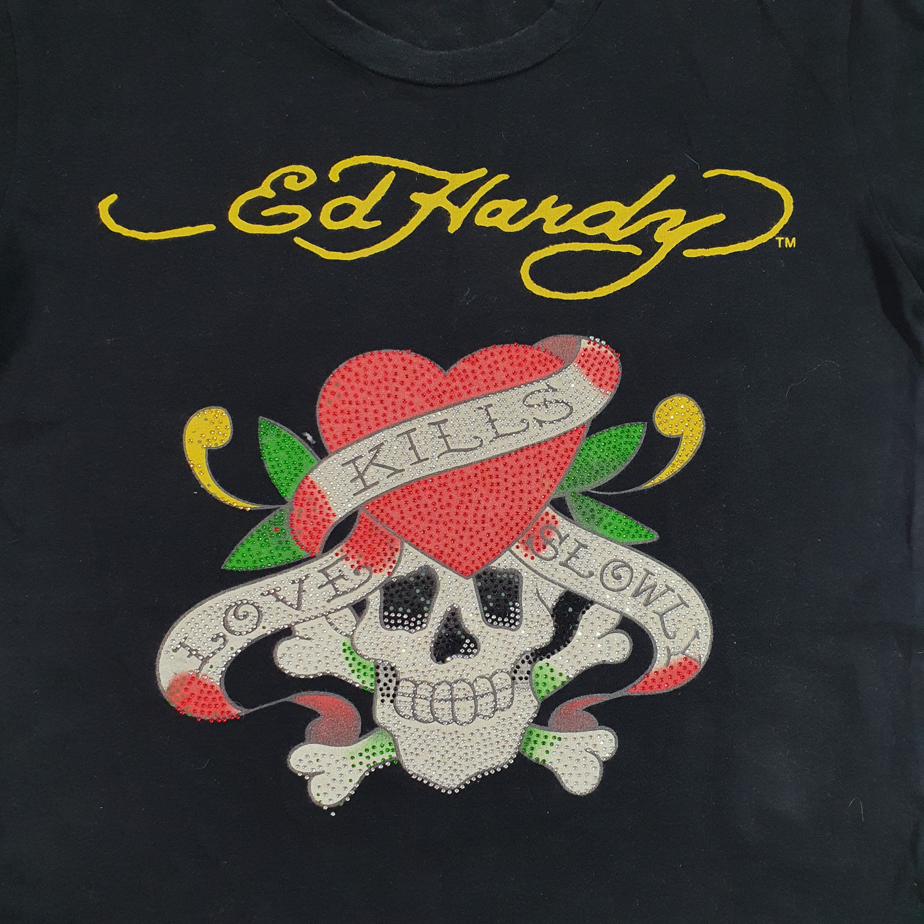 Christian Audigier × Ed Hardy Ed Hardy Kills Love Slowly Swarovski Tee Shirt Size US M / EU 48-50 / 2 - 4 Thumbnail