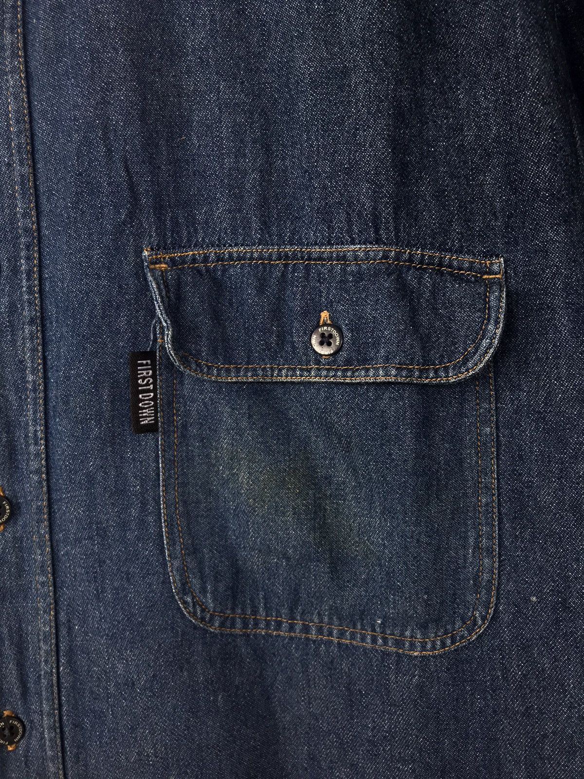 Vintage Vintage First Down Denim Button Up Short Shirts Size US L / EU 52-54 / 3 - 5 Thumbnail