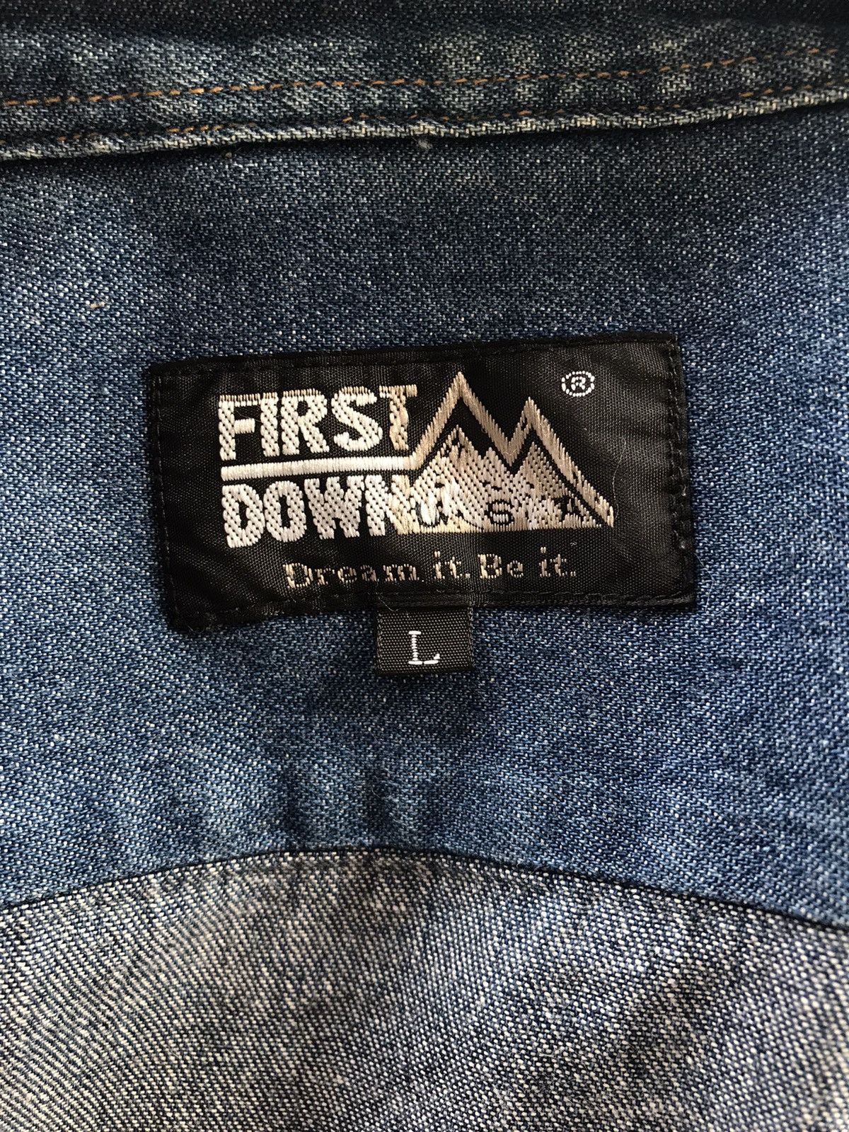 Vintage Vintage First Down Denim Button Up Short Shirts Size US L / EU 52-54 / 3 - 10 Thumbnail