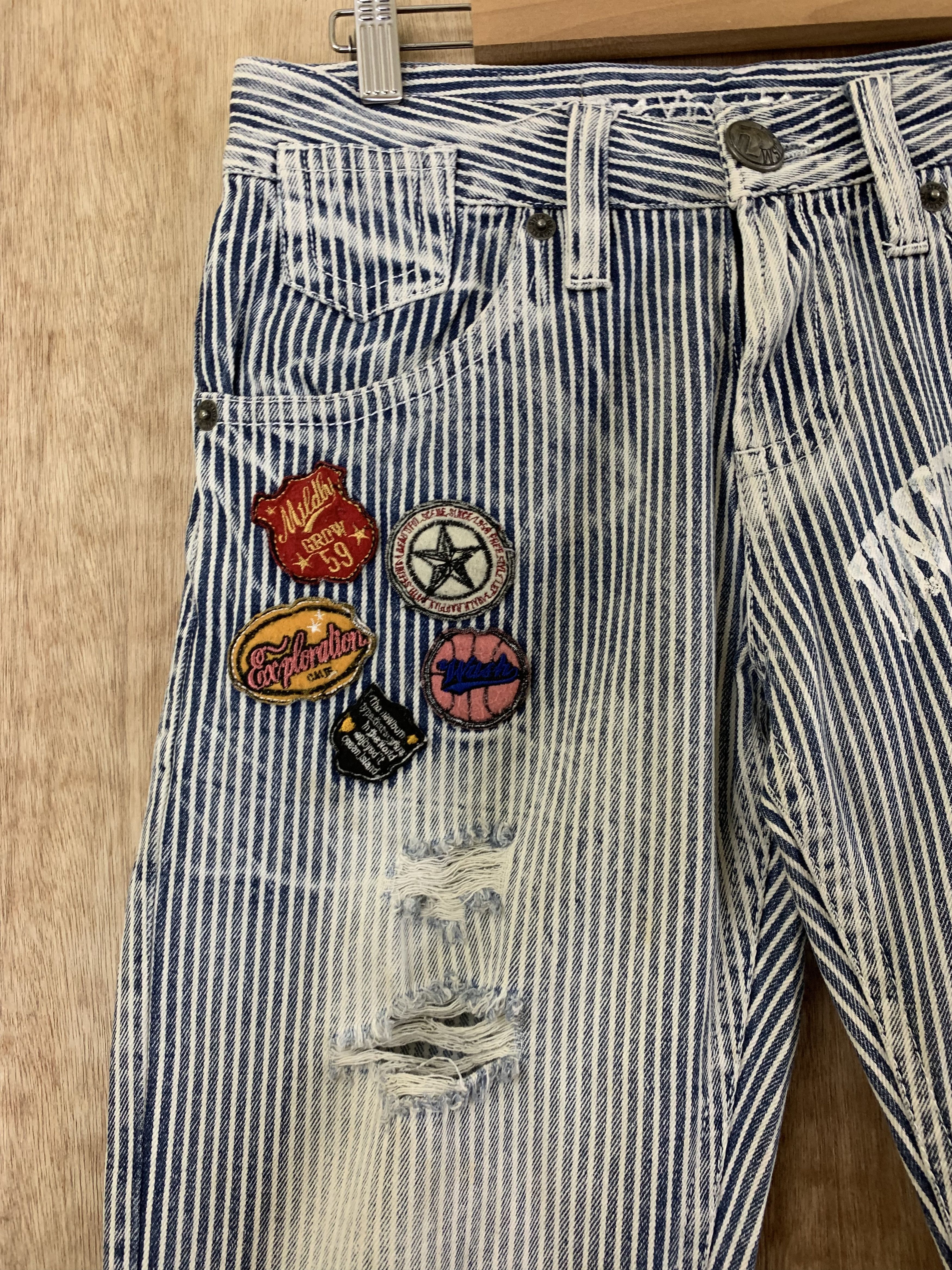 Japanese Brand Patches Jeans Distressed Vintage Japanese Branded Size US 29 - 5 Thumbnail