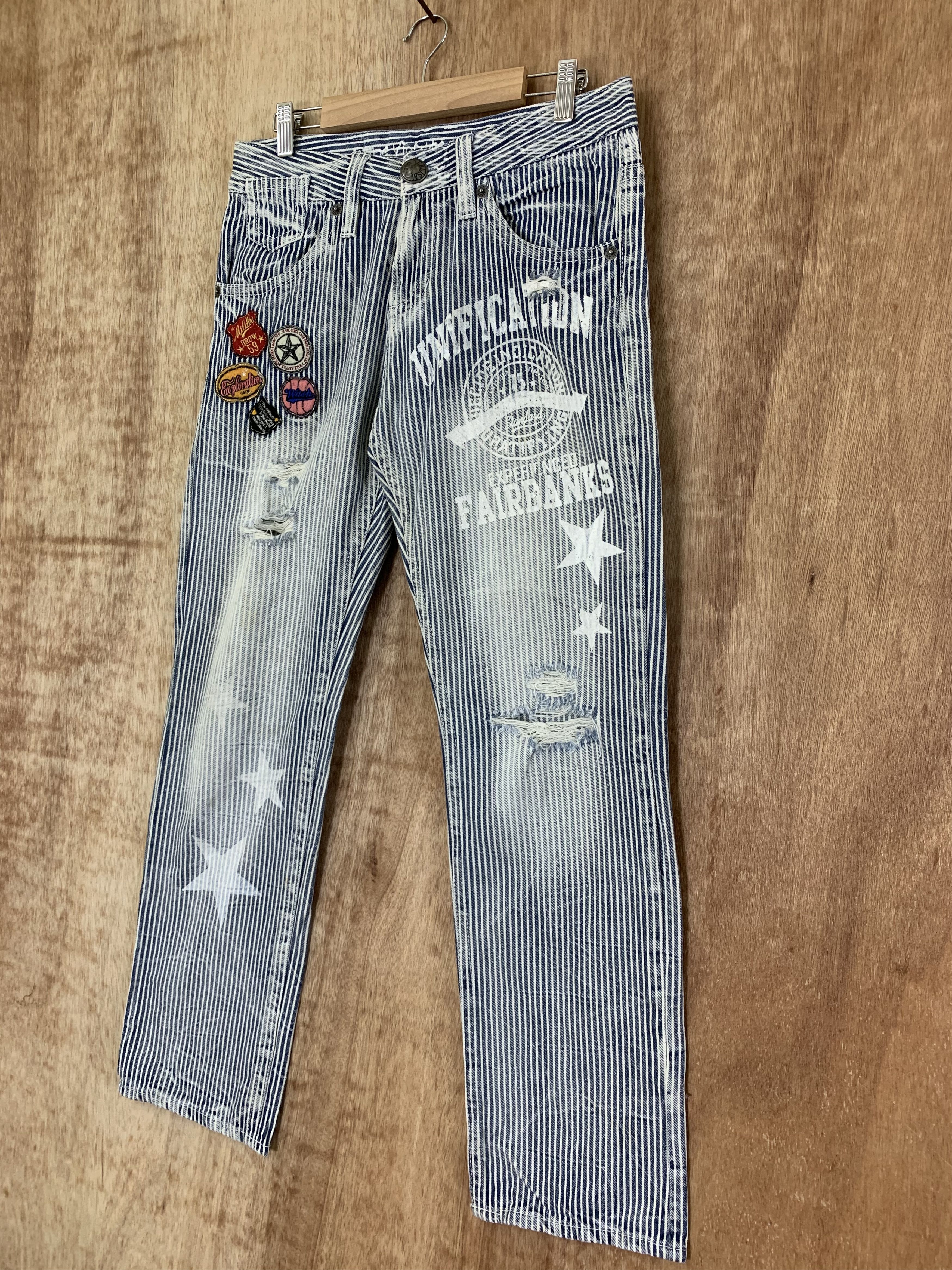 Japanese Brand Patches Jeans Distressed Vintage Japanese Branded Size US 29 - 11 Thumbnail