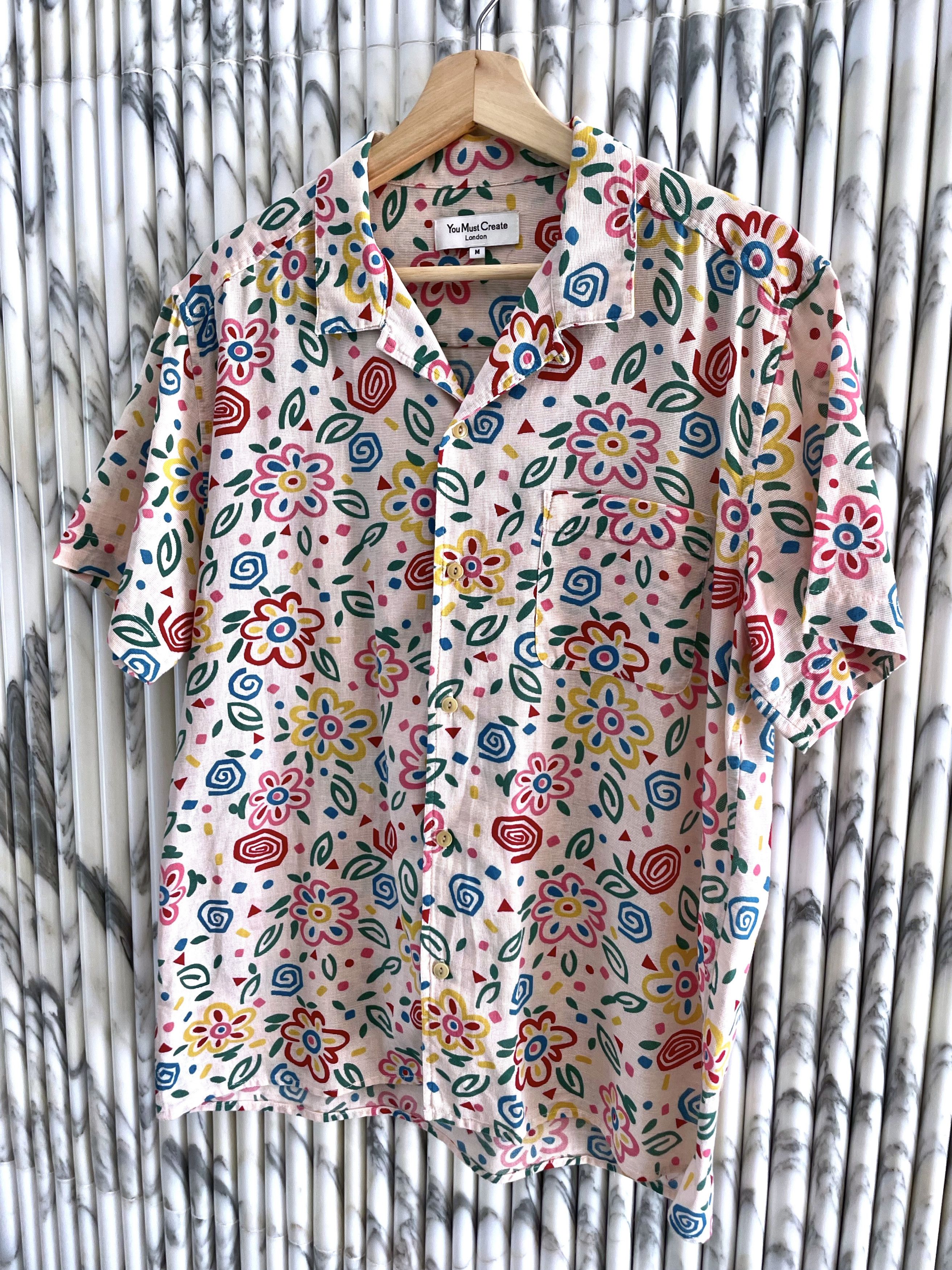 YMC GARDEN FLORAL ARTWORK PRINTED CAMP COLLAR SHIRT Size US M / EU 48-50 / 2 - 3 Thumbnail