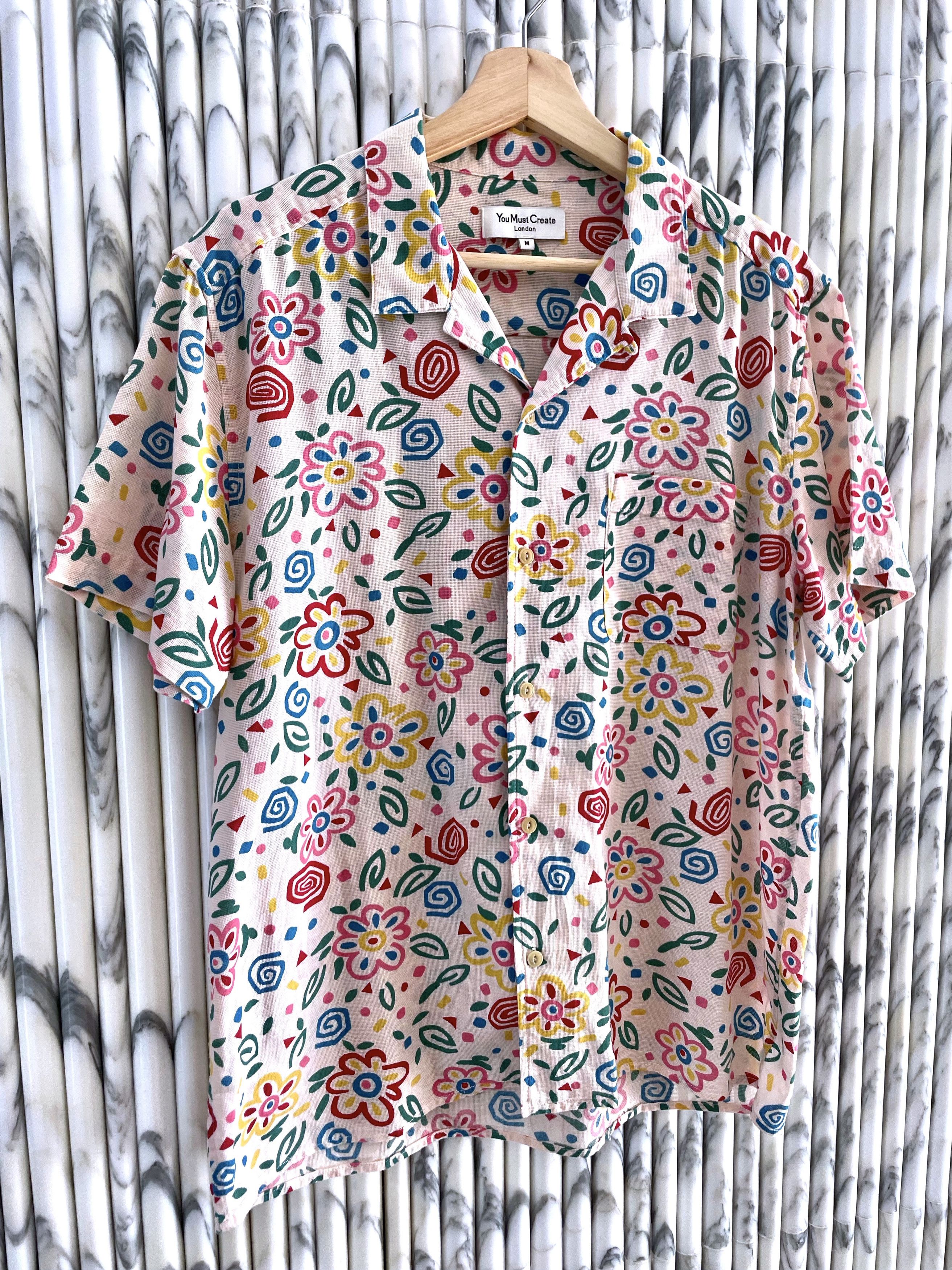 YMC GARDEN FLORAL ARTWORK PRINTED CAMP COLLAR SHIRT Size US M / EU 48-50 / 2 - 2 Thumbnail