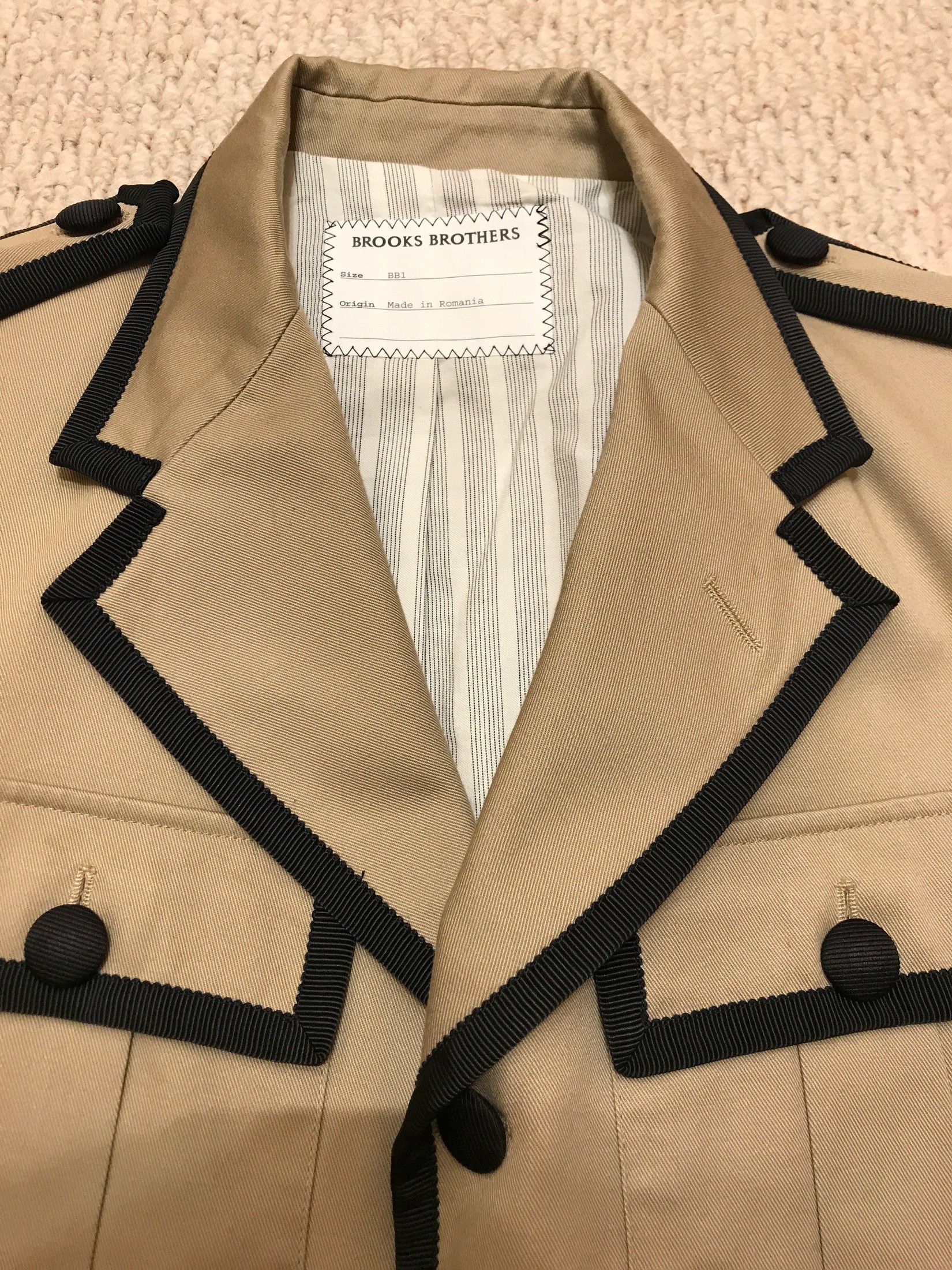 Brooks Brothers Black Fleece THOM BROWNE GROSGRAIN PIPING MILITARY OFFICER JACKET Size US M / EU 48-50 / 2 - 11 Thumbnail