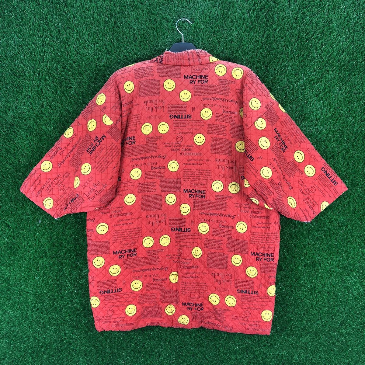 Vintage Vintage 80's Kimono Quilted Smile Face Fullprint Size US L / EU 52-54 / 3 - 4 Thumbnail