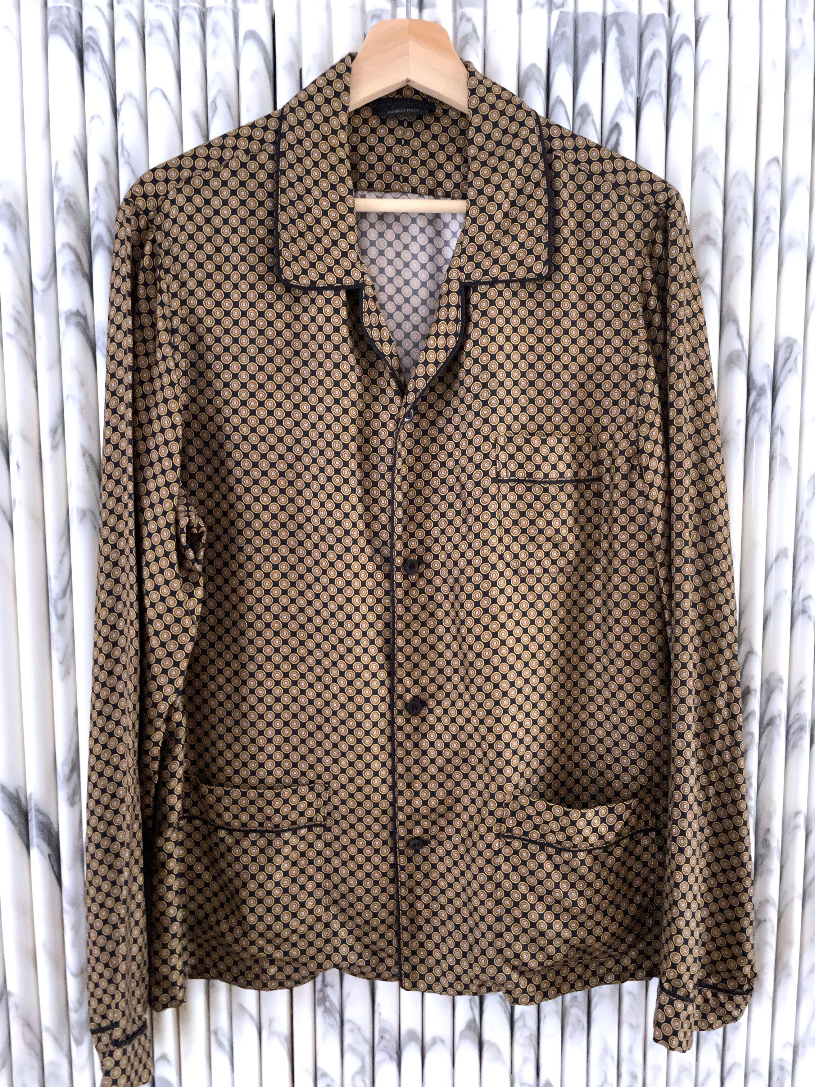 Prada "OLD MONEY" MEDALLION PRINT MULBERRY SILK PYJAMA SHIRT Size US M / EU 48-50 / 2 - 6 Thumbnail
