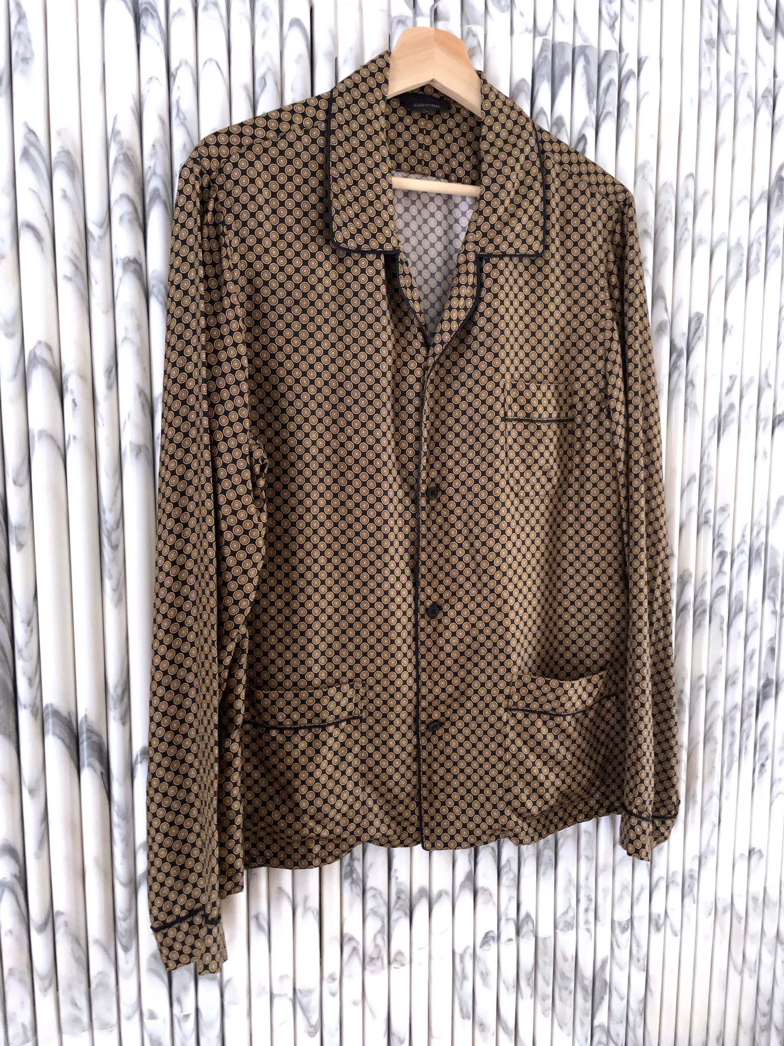 Prada "OLD MONEY" MEDALLION PRINT MULBERRY SILK PYJAMA SHIRT Size US M / EU 48-50 / 2 - 8 Thumbnail