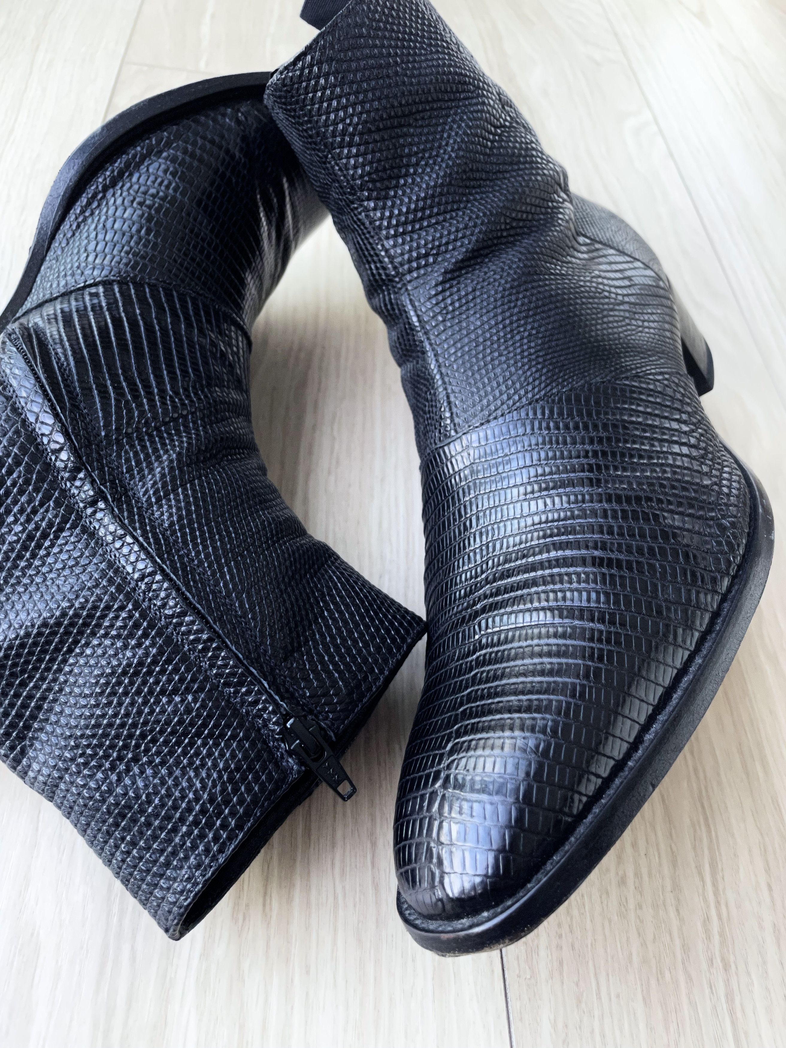 Hedi Slimane × Saint Laurent Paris FINAL DROP SS15 LIZARD SKIN WYATT PSYCH ROCK LEATHER BOOTS Size US 12.5 / EU 45-46 - 16 Thumbnail