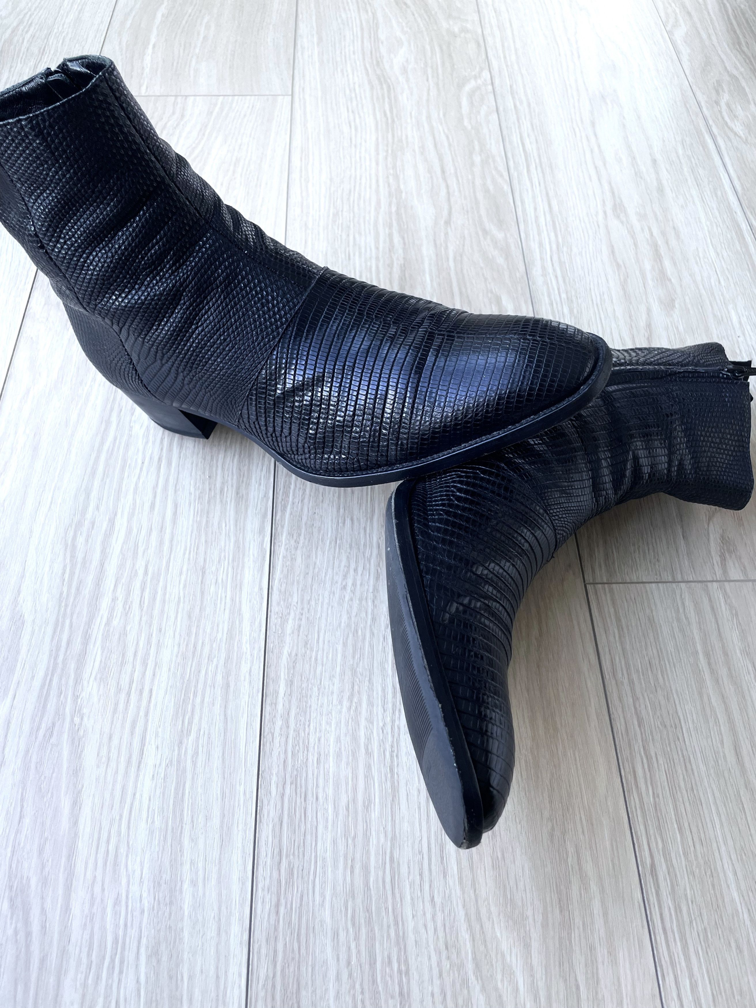 Hedi Slimane × Saint Laurent Paris FINAL DROP SS15 LIZARD SKIN WYATT PSYCH ROCK LEATHER BOOTS Size US 12.5 / EU 45-46 - 13 Thumbnail