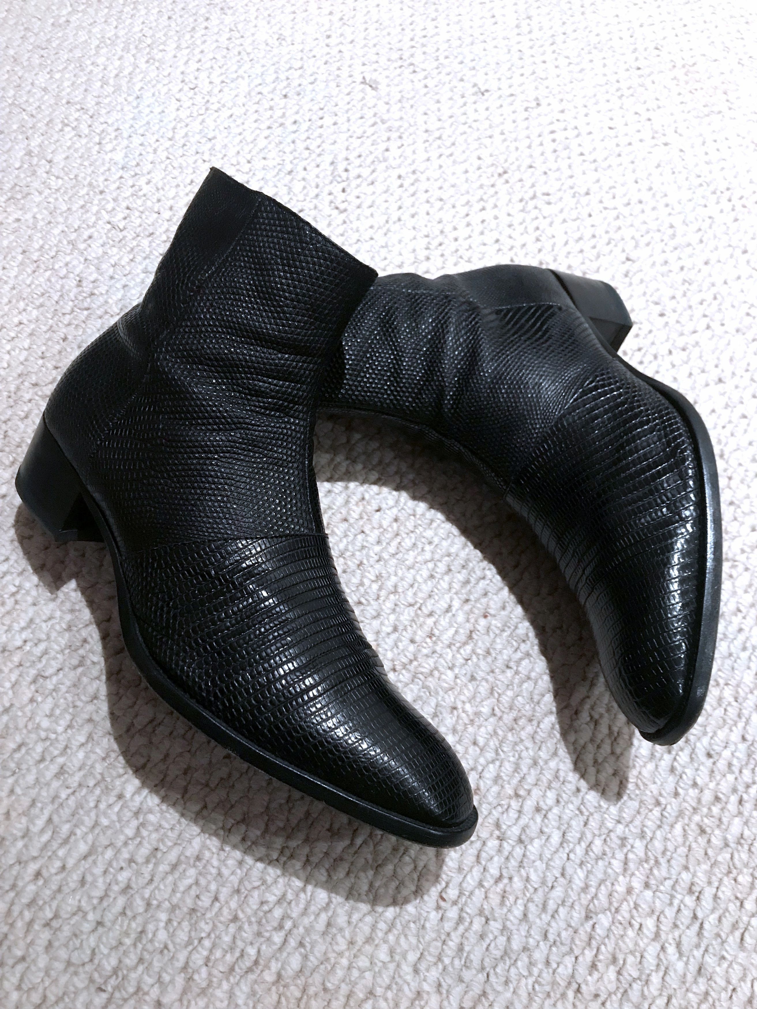 Hedi Slimane × Saint Laurent Paris FINAL DROP SS15 LIZARD SKIN WYATT PSYCH ROCK LEATHER BOOTS Size US 12.5 / EU 45-46 - 9 Thumbnail