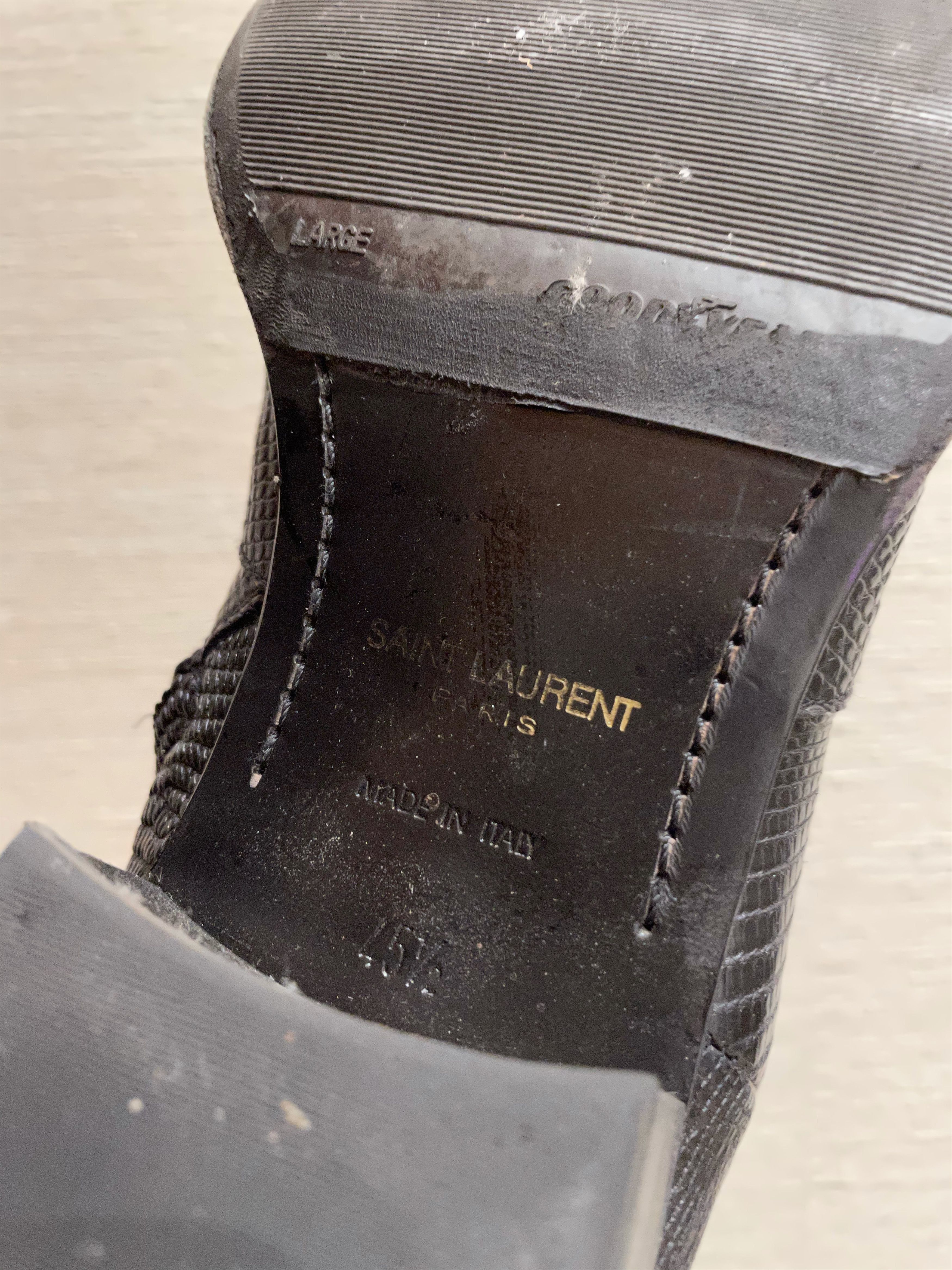 Hedi Slimane × Saint Laurent Paris FINAL DROP SS15 LIZARD SKIN WYATT PSYCH ROCK LEATHER BOOTS Size US 12.5 / EU 45-46 - 20 Thumbnail