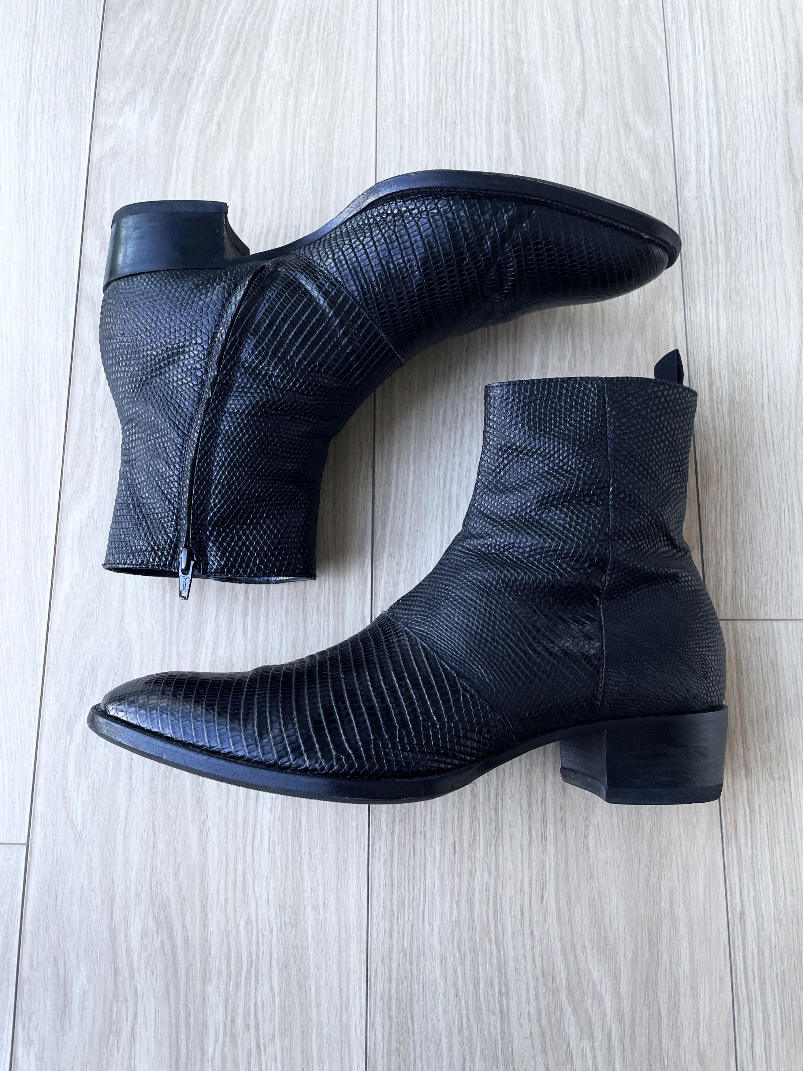 靴 Saint Laurent Lizard Chelsea Boots Hedi Hedi Slimane × Saint Laurent Paris RARE SS15 LIZARD SKIN WYATT