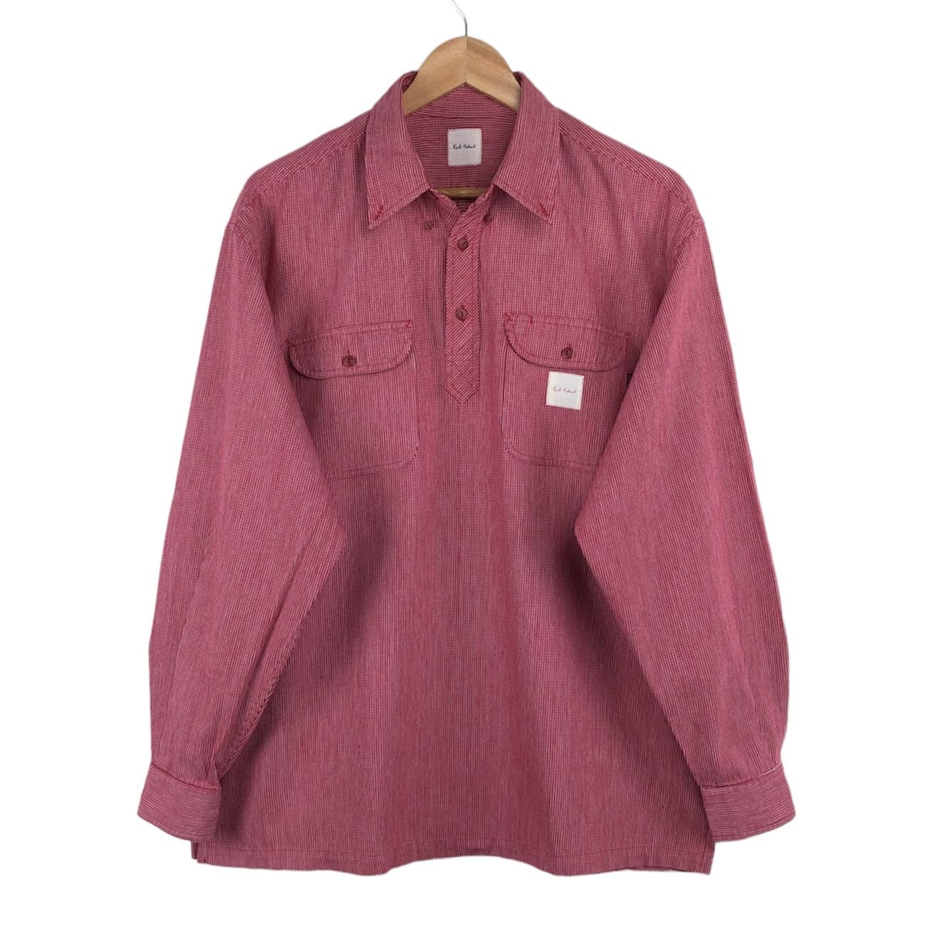 Vintage Karl Helmut Pink House Red Henley Button LS Shirt