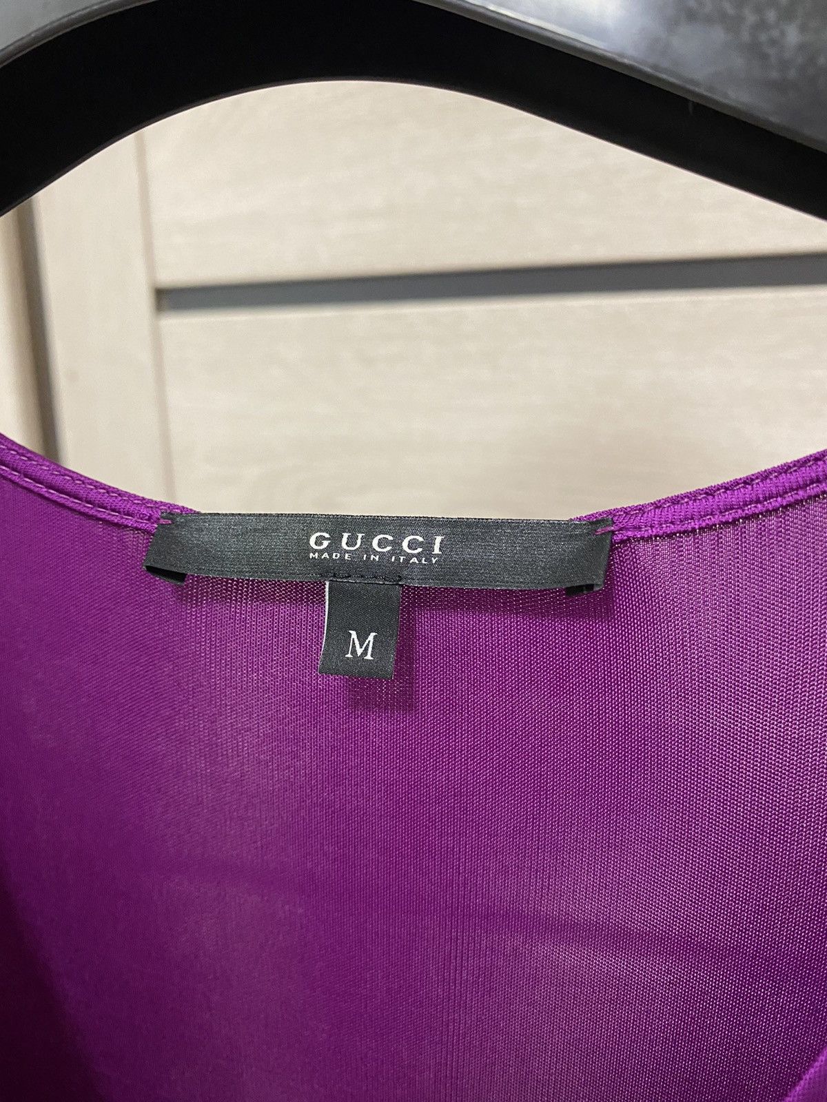Gucci × Vintage Gucci Made in Italy V-Neck Short Sleeve Viscosa Purple Dress Size US M / EU 48-50 / 2 - 5 Thumbnail