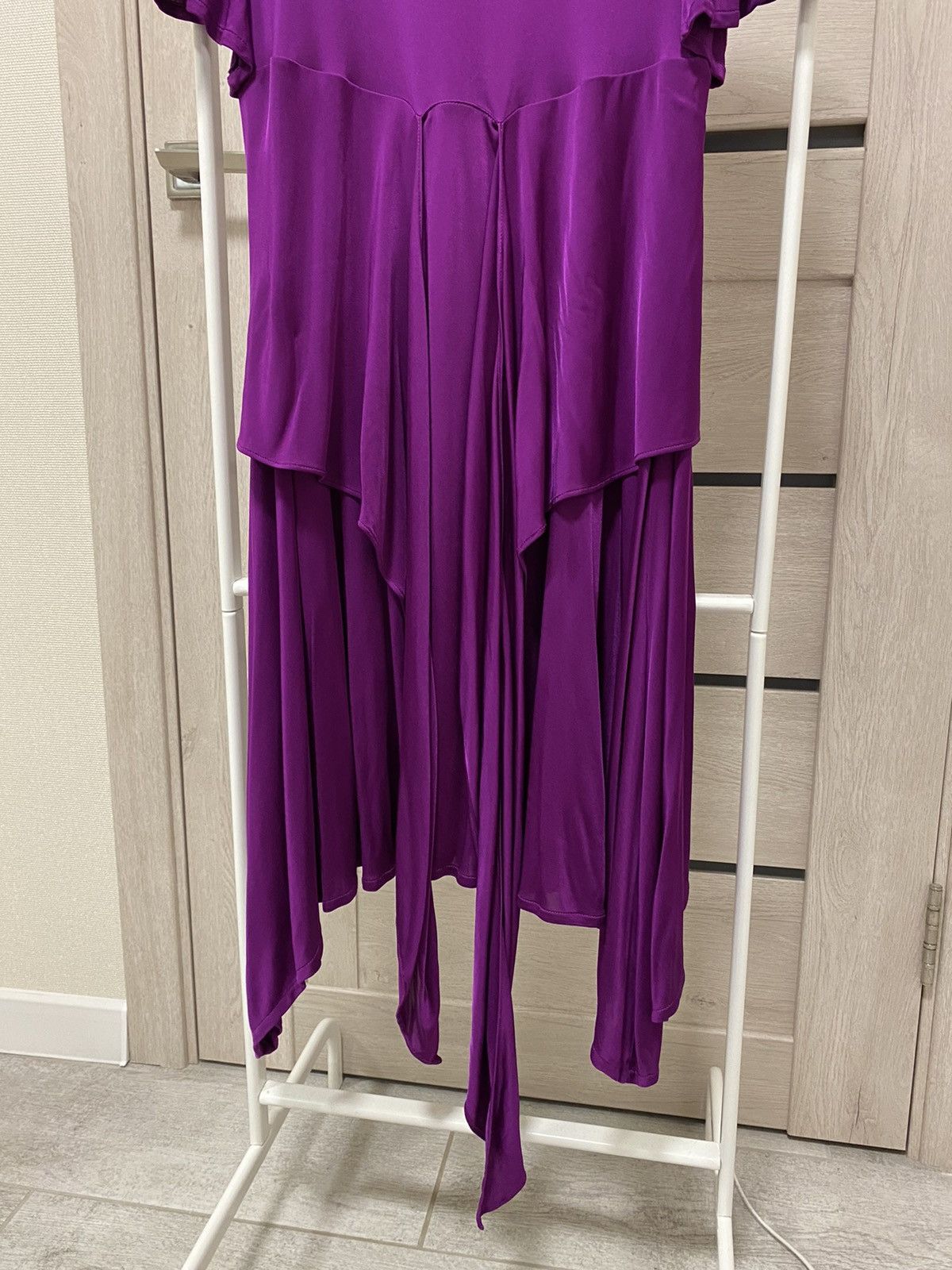 Gucci × Vintage Gucci Made in Italy V-Neck Short Sleeve Viscosa Purple Dress Size US M / EU 48-50 / 2 - 11 Thumbnail