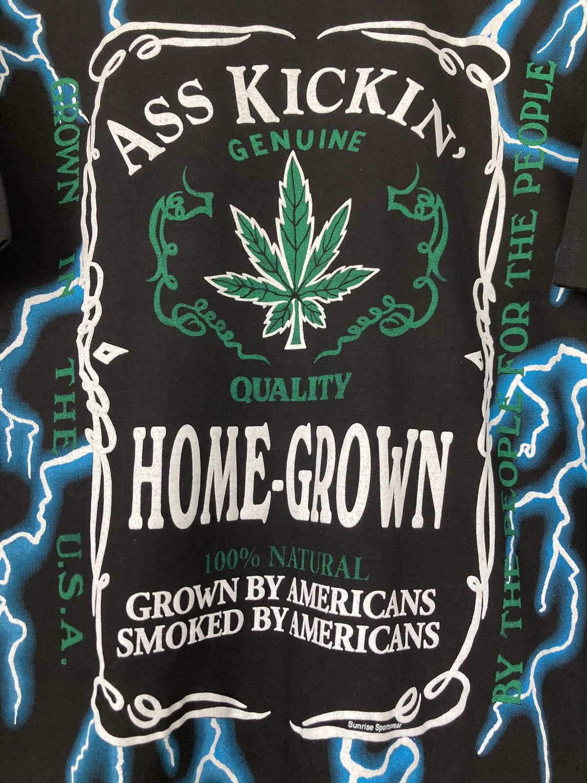 Vintage AMERICAN USA THUNDER MARIJUANA WEED SHIRT VINTAGE 90S AOP Size US XL / EU 56 / 4 - 3 Thumbnail