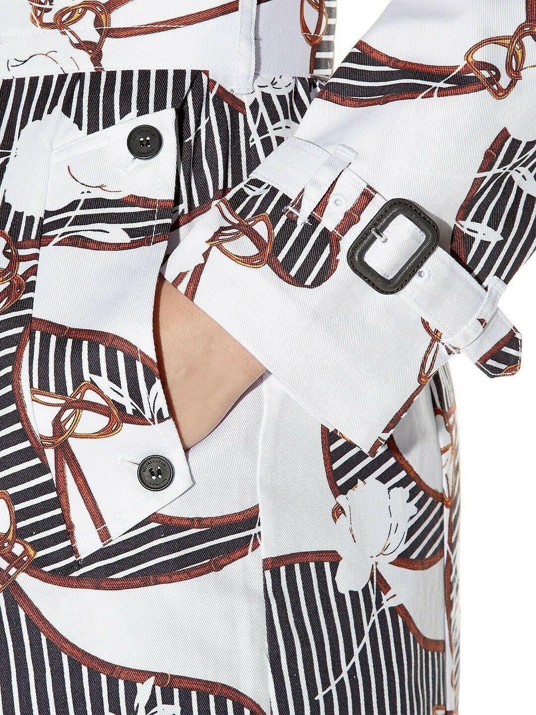 Aquascutum × Grailed Aquascutum Heritage Floral White Cotton Belt Trench Coat Size XS / US 0-2 / IT 36-38 - 4 Thumbnail