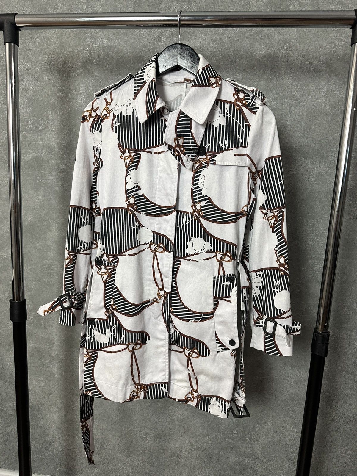 Aquascutum × Grailed Aquascutum Heritage Floral White Cotton Belt Trench Coat Size XS / US 0-2 / IT 36-38 - 14 Thumbnail