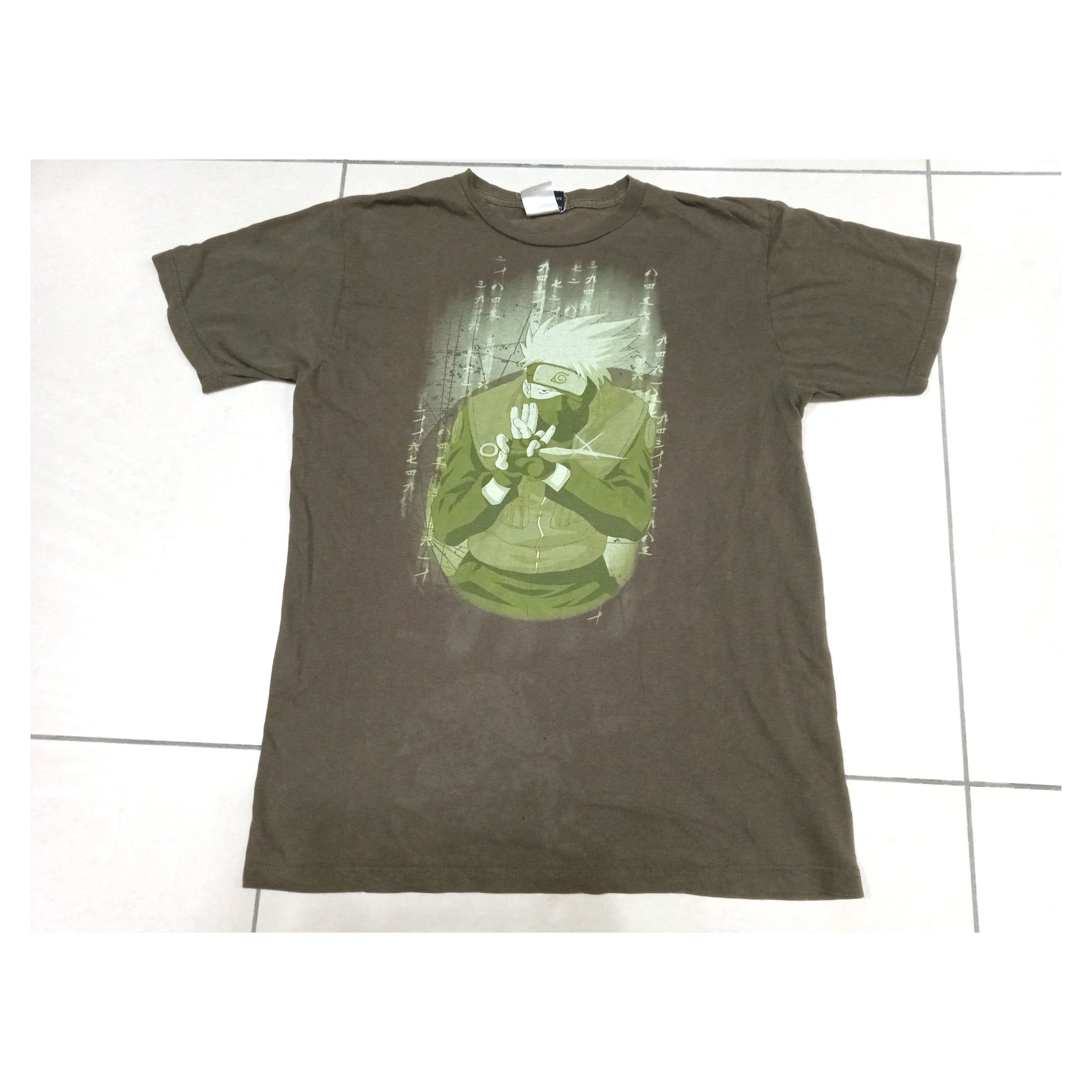 image of Movie x Vintage 2000S Naruto Kakashi T Shirt Sasuke in Green, Men's (Size Medium)