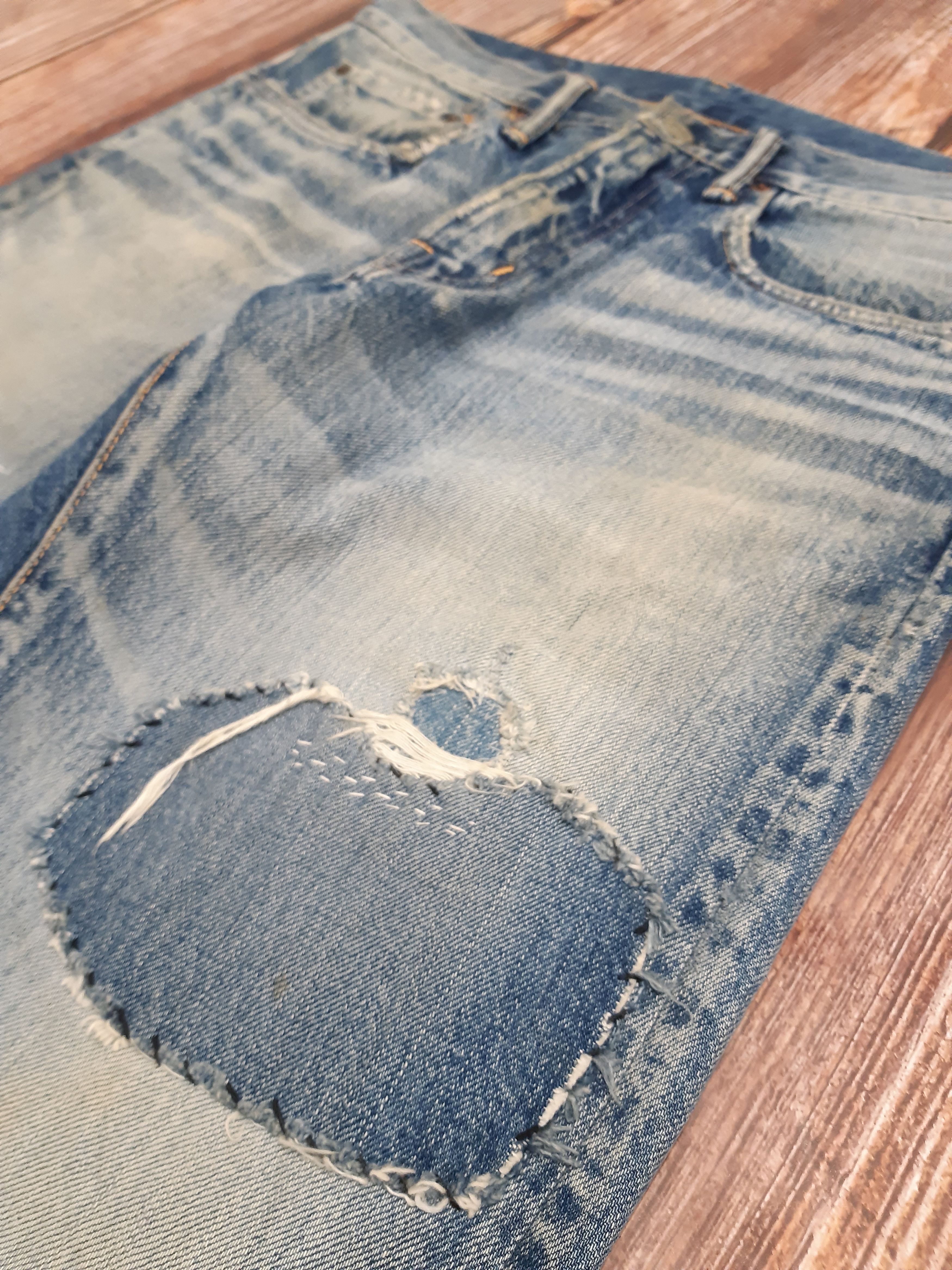Japanese Brand × Vintage Blue Blue Japan Jeans Patchworks Vintage Size US 31 - 3 Thumbnail