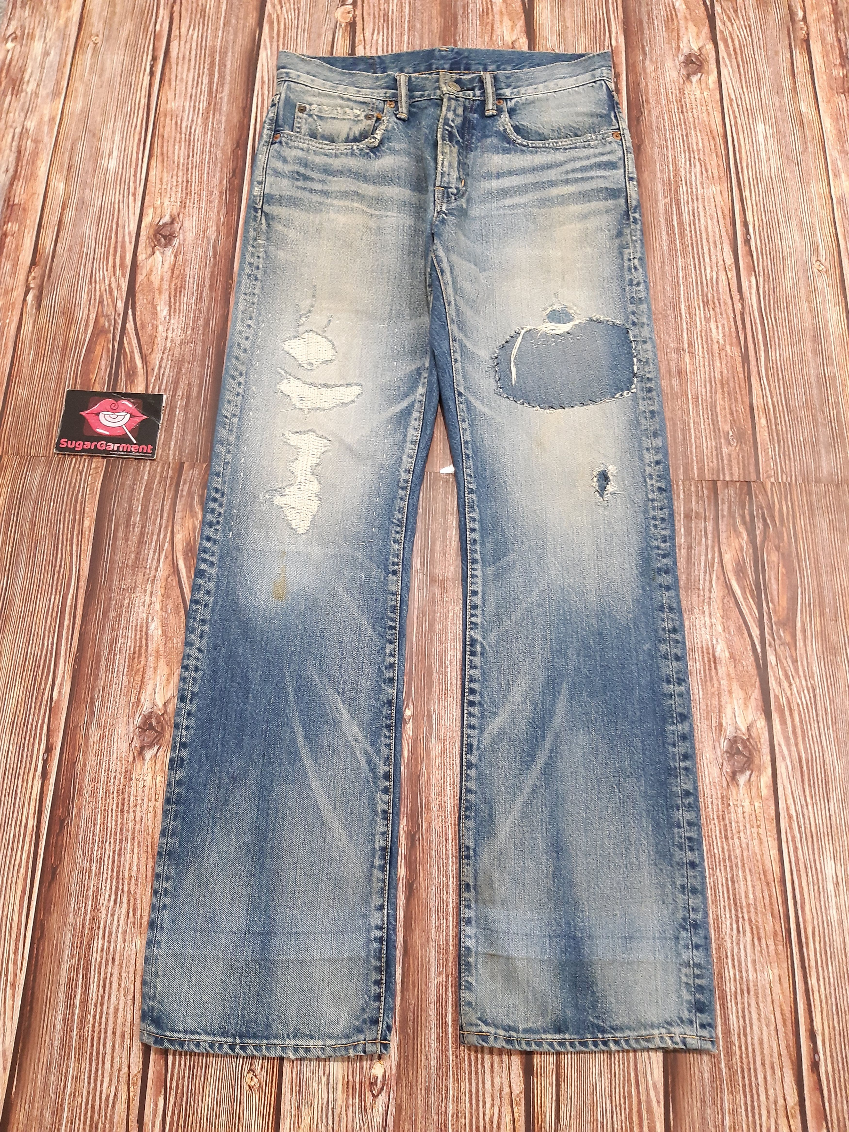 Japanese Brand × Vintage Blue Blue Japan Jeans Patchworks Vintage Size US 31 - 1 Thumbnail
