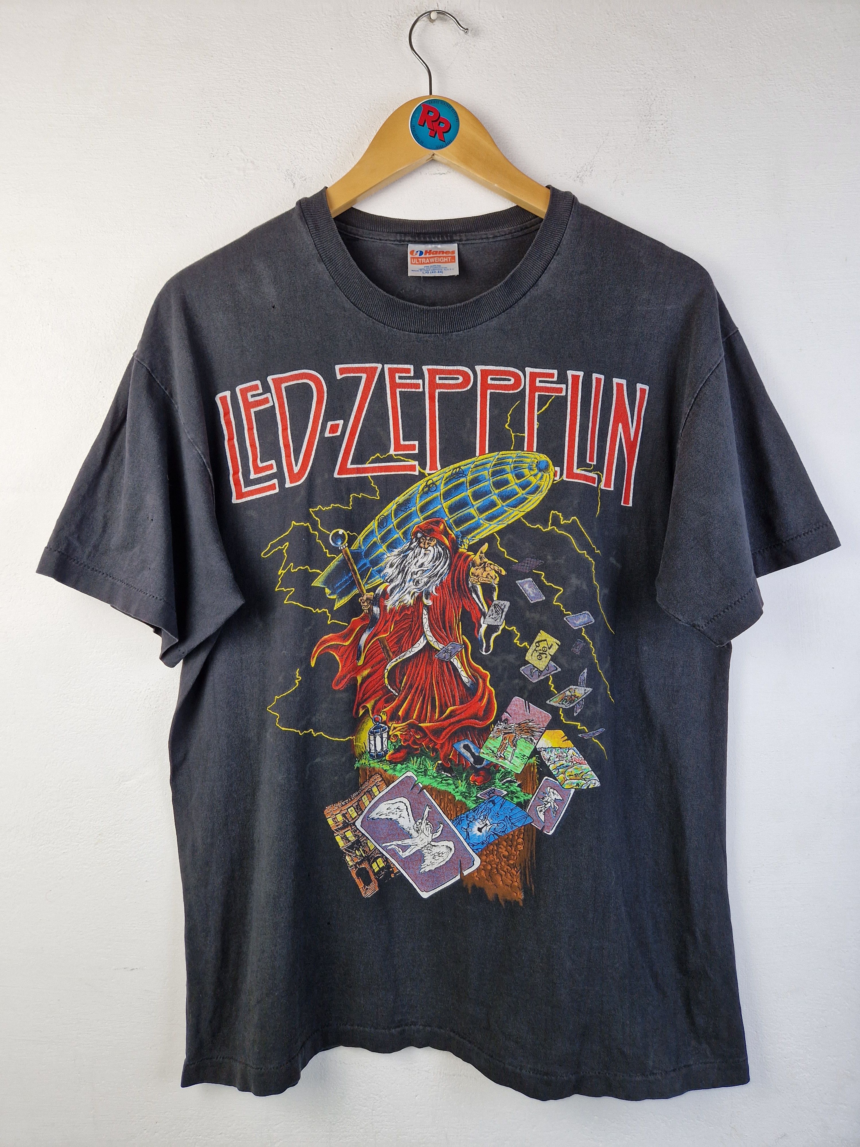 Rare!Vintage Led Zeppelin Zoso Wizzard Shirt Single Stitched