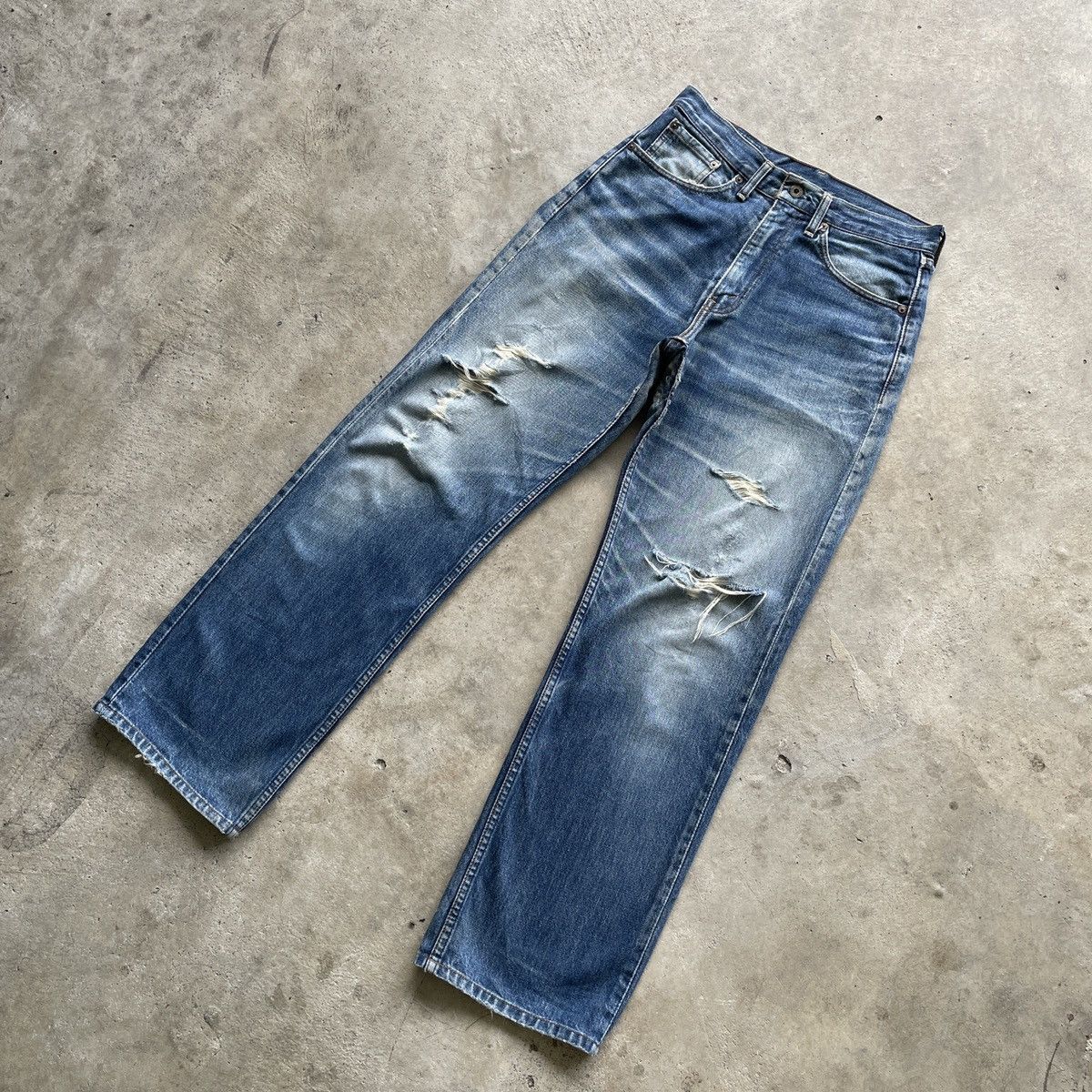 Levi's Vintage Levi’s 504 Faded Distressed Denim Jeans Pants W29 Size US 29 - 2 Thumbnail
