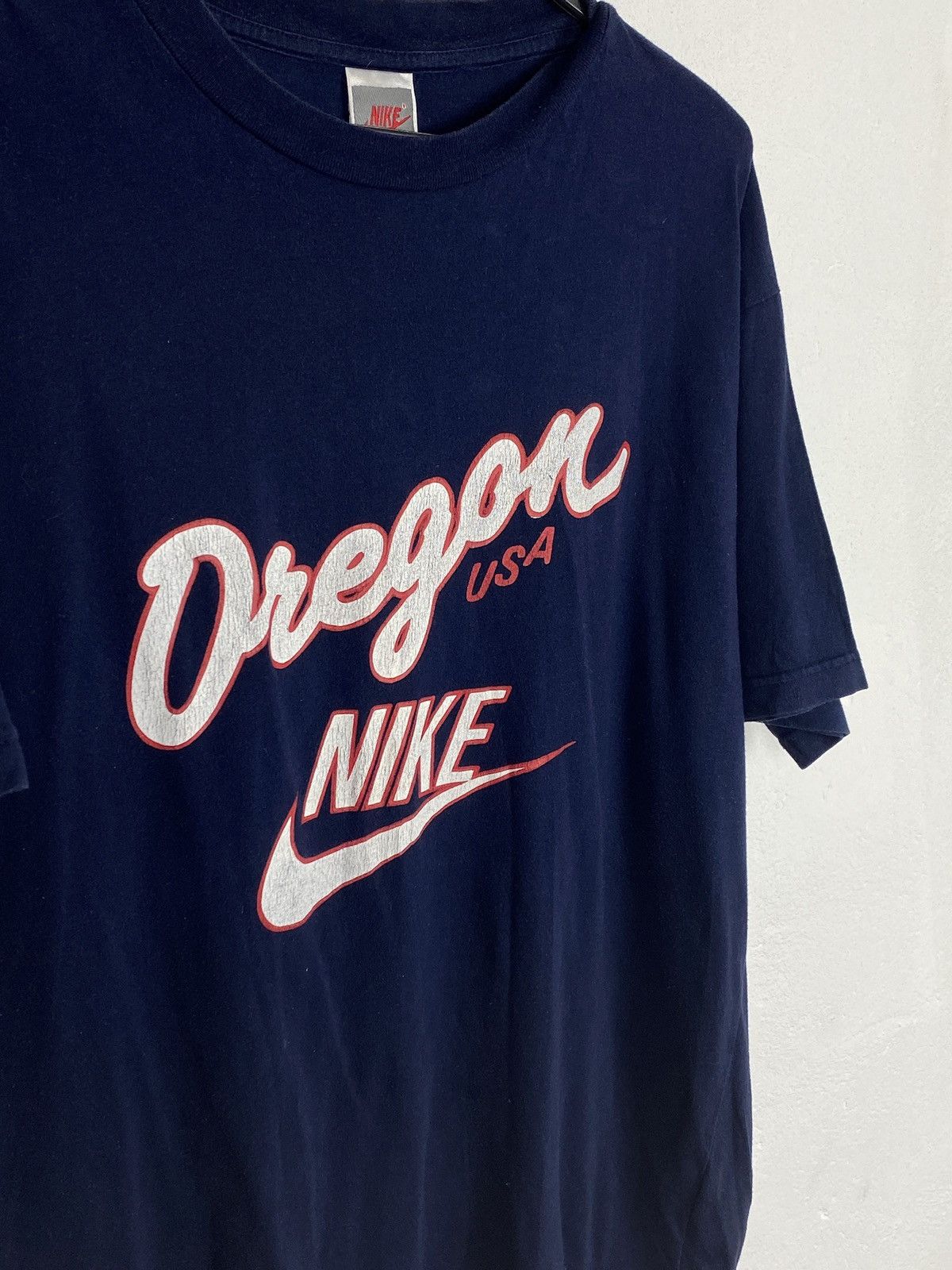 Nike 90s Vintage Nike Usa Oregon Retro Logo T-Shirt In Blue Size US M / EU 48-50 / 2 - 2 Thumbnail