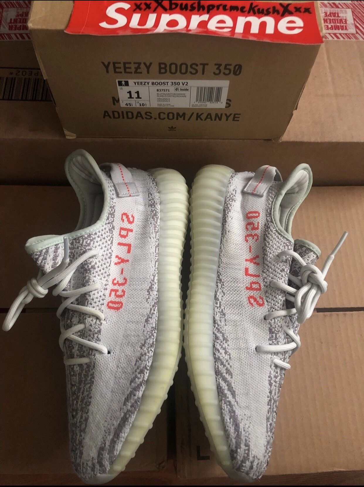 Adidas × Kanye West Yeezy Boost 350 V2 Blue Tint 2017 Size US 11 / EU 44 - 4 Thumbnail