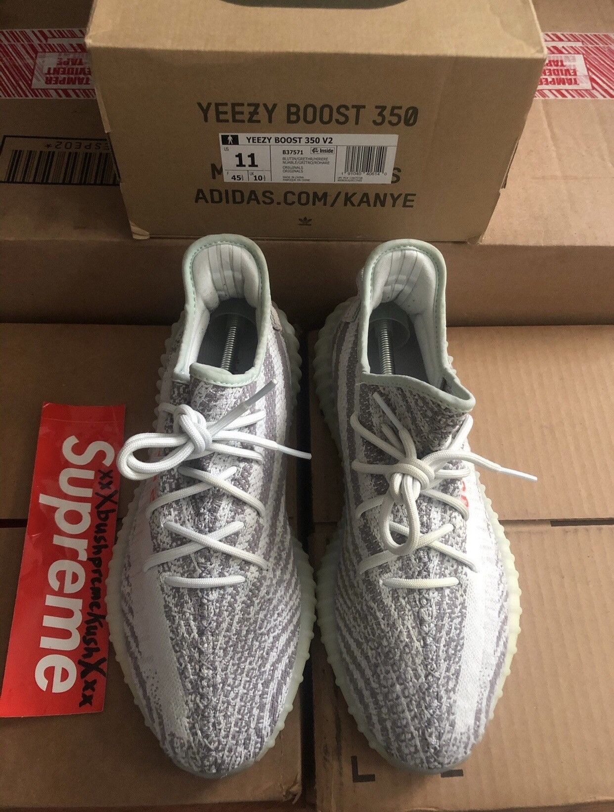 Adidas × Kanye West Yeezy Boost 350 V2 Blue Tint 2017 Size US 11 / EU 44 - 3 Thumbnail
