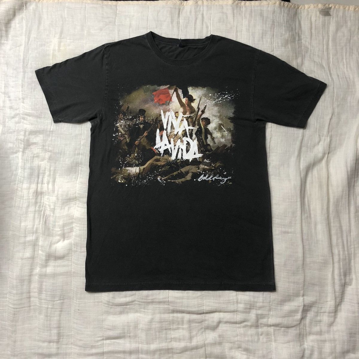 image of Band Tees x Rock Tees Coldplay Viva La Vida Tour Vintage T Shirt in Black, Men's (Size Medium)