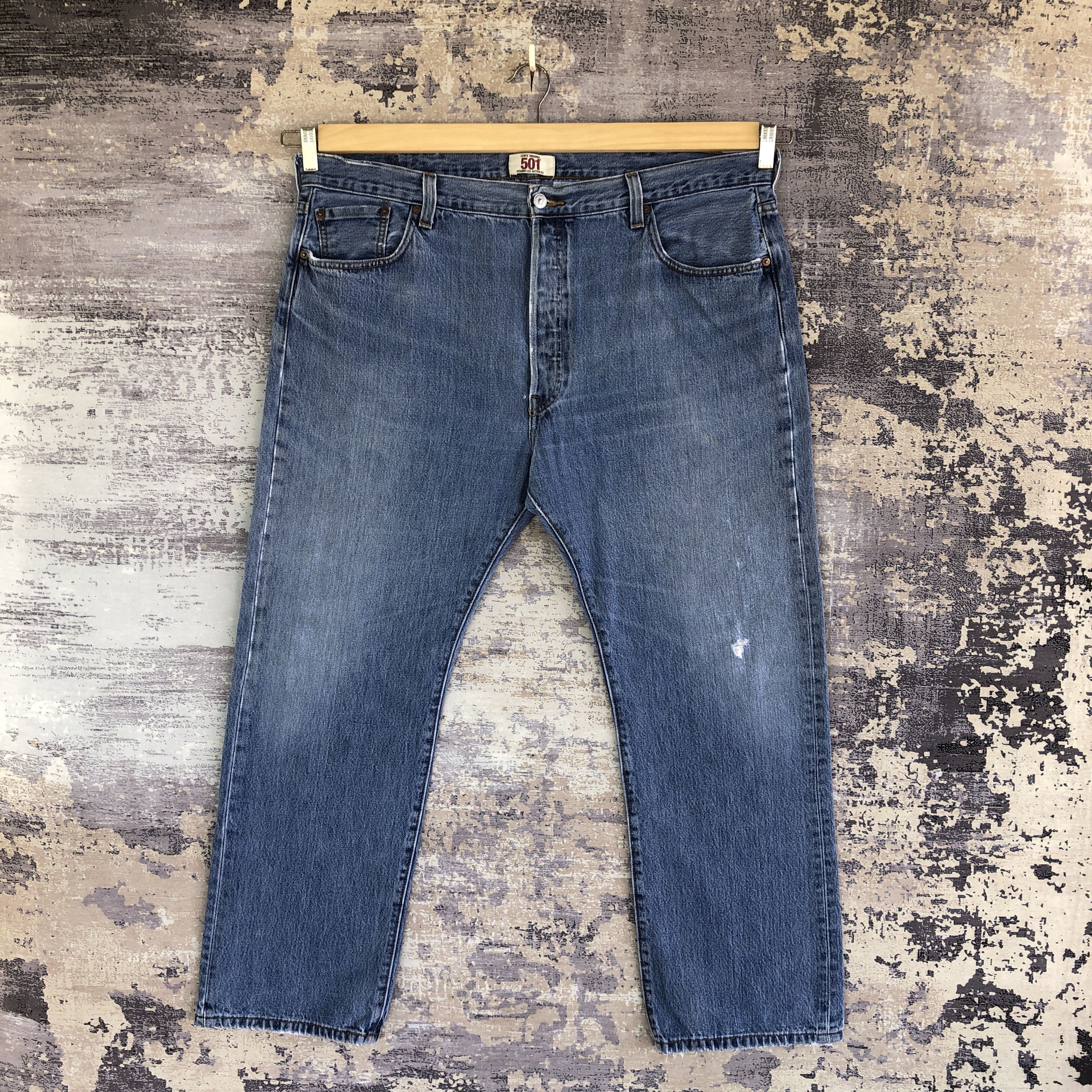 Vintage Levi's 501 Jeans Levis 501 Faded Blue Ripped Denim