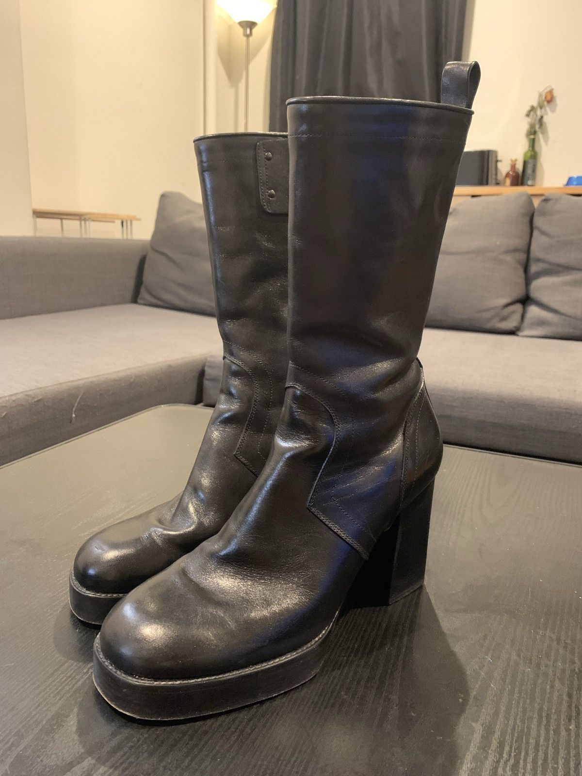Rick Owens Creeper Chunky Boot aka Glitter Heels RU17F8862/LCW Grailed