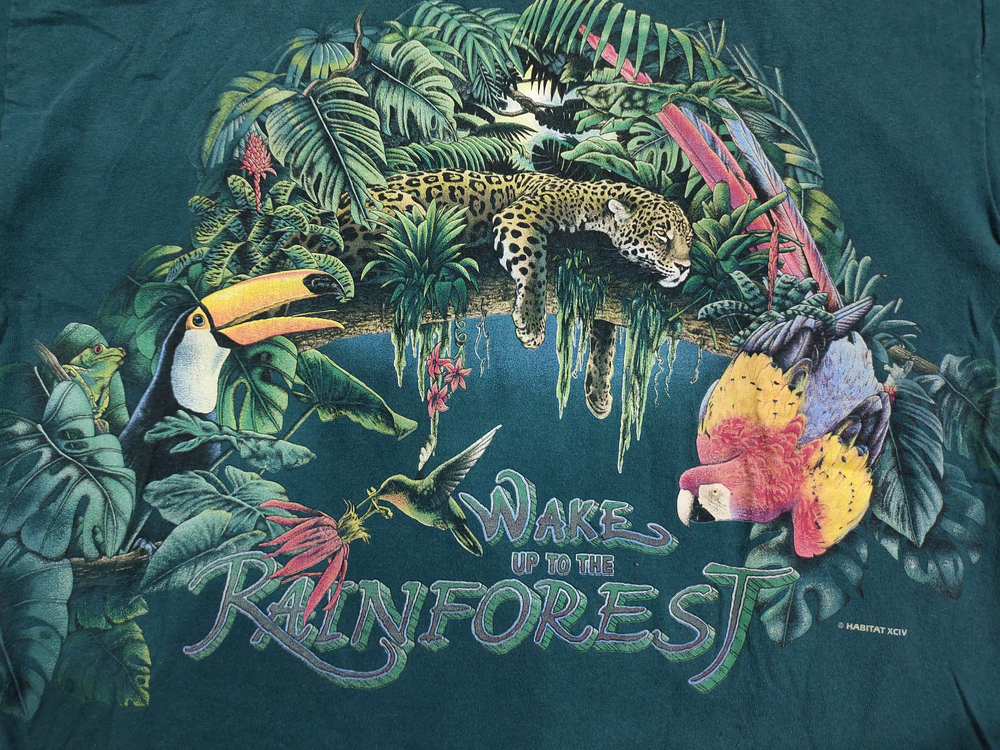 Habitat Vintage Habitat Wake Up To The Rainforest tshirt Size US XL / EU 56 / 4 - 4 Thumbnail
