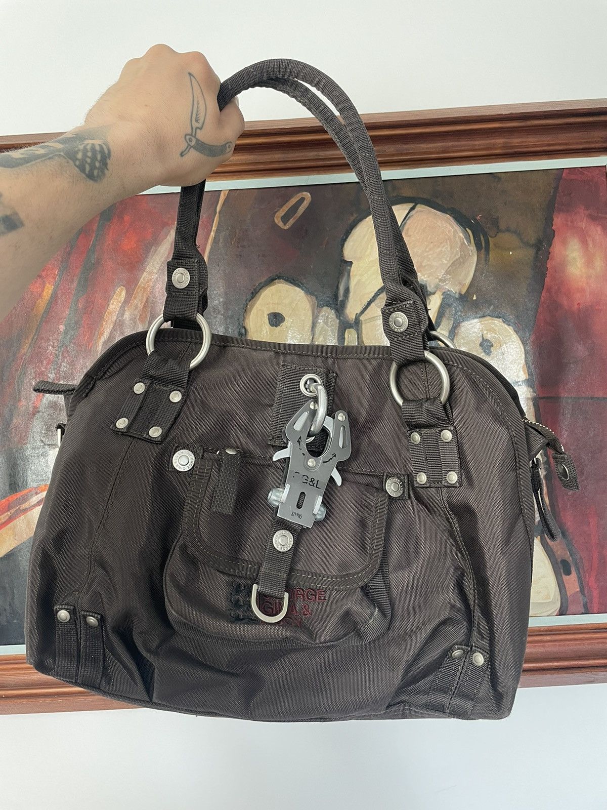Pre-owned Avant Garde George Gina & Lucy Bag Ggl Alyx Style Vintage Y2k Avantgarde In Brown