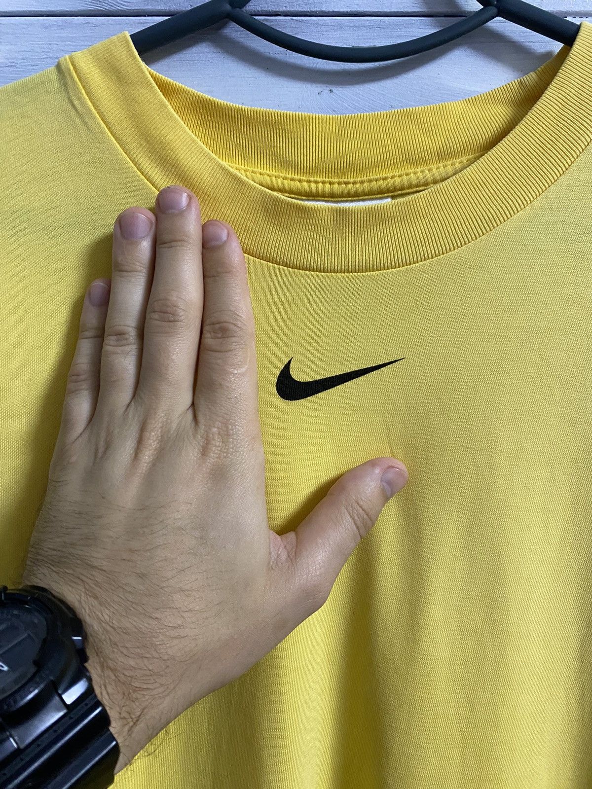 Nike Rare Vintage T-Shirt Nike Centr Logo Drill small big swoosh. Size US M / EU 48-50 / 2 - 2 Thumbnail