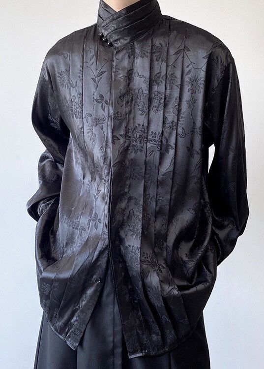 Japanese Brand × Vintage Korean fashion floral pleated button up shirt Size US L / EU 52-54 / 3 - 3 Thumbnail