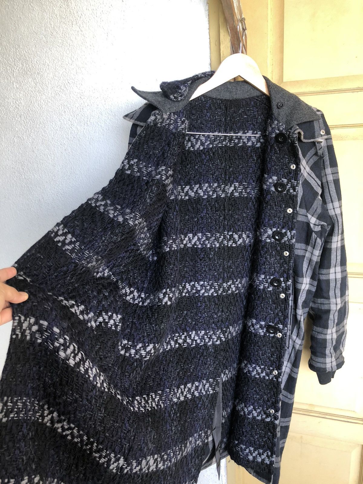 Sacai Rare❗️Sacai Chitose Abe's Reversible Knit Wool Coat Size US S / EU 44-46 / 1 - 12 Thumbnail