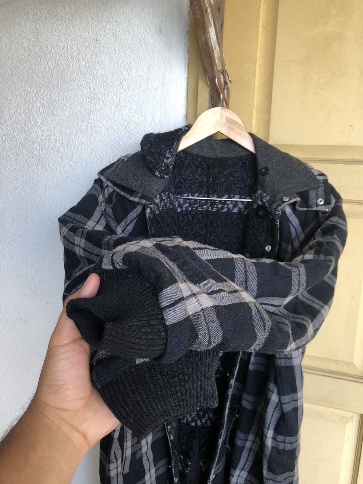 Sacai Rare❗️Sacai Chitose Abe's Reversible Knit Wool Coat Size US S / EU 44-46 / 1 - 7 Thumbnail