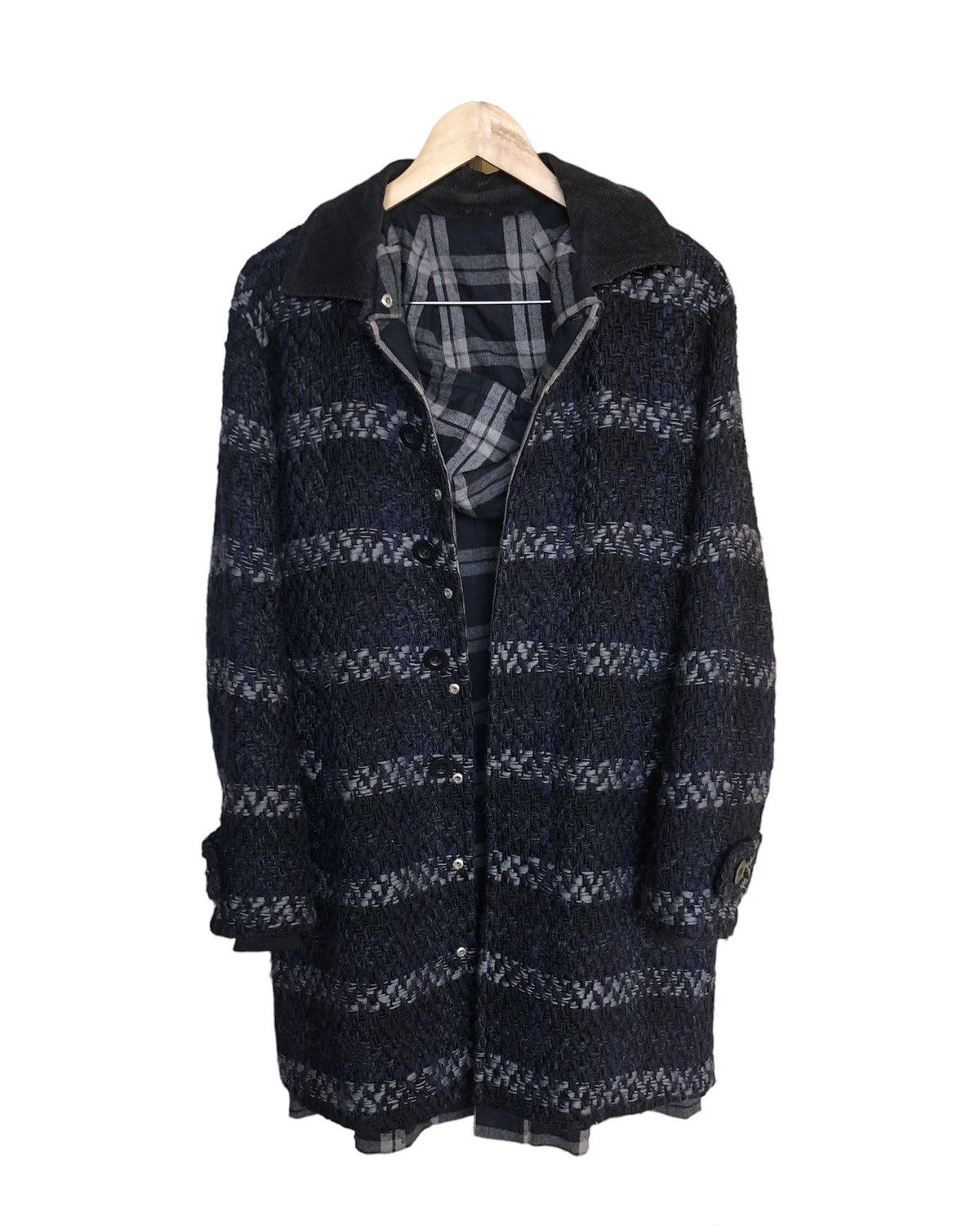 Sacai Rare❗️Sacai Chitose Abe's Reversible Knit Wool Coat Size US S / EU 44-46 / 1 - 4 Thumbnail